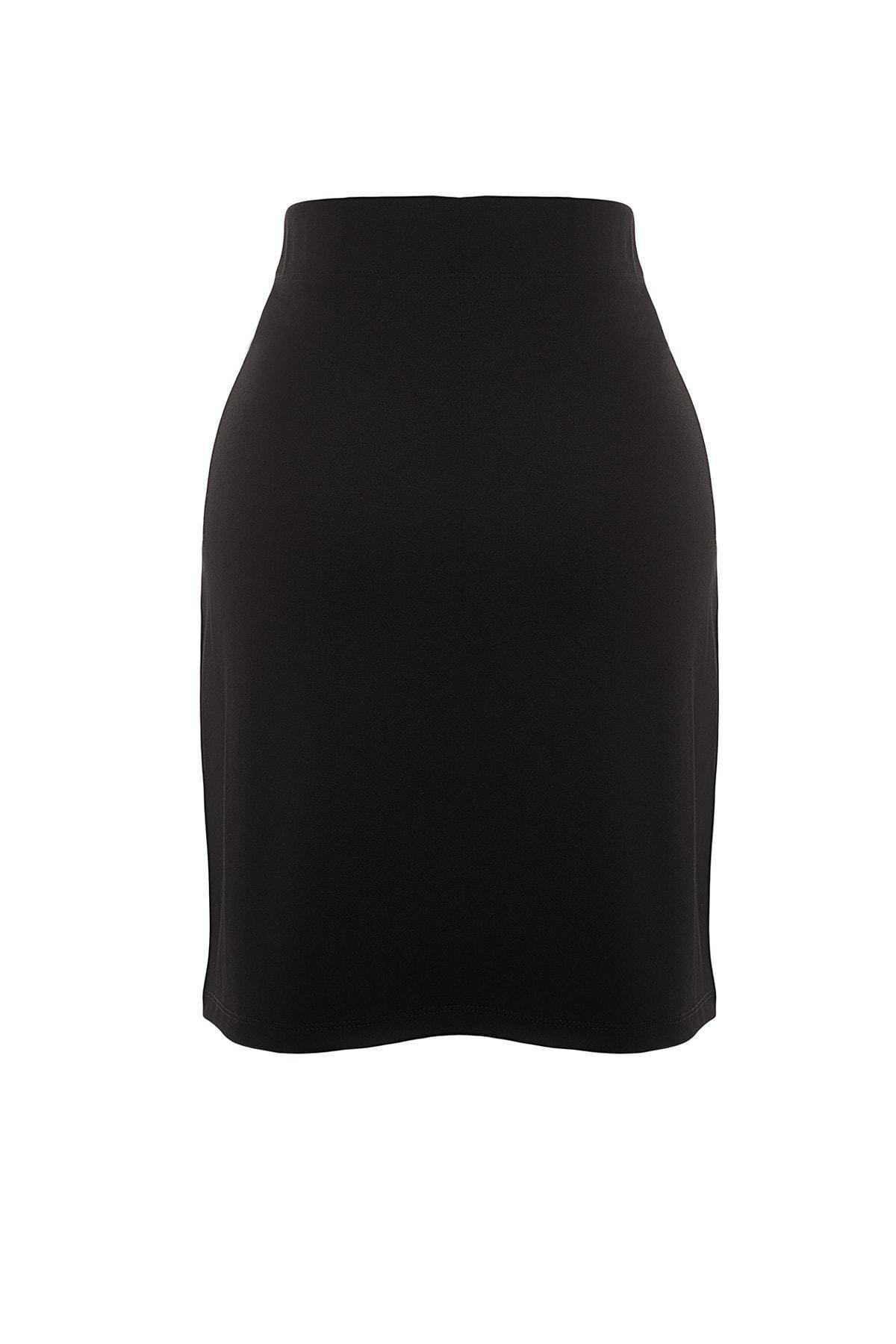 Black Slim Mini Plus Size Skirt, , large image number 14