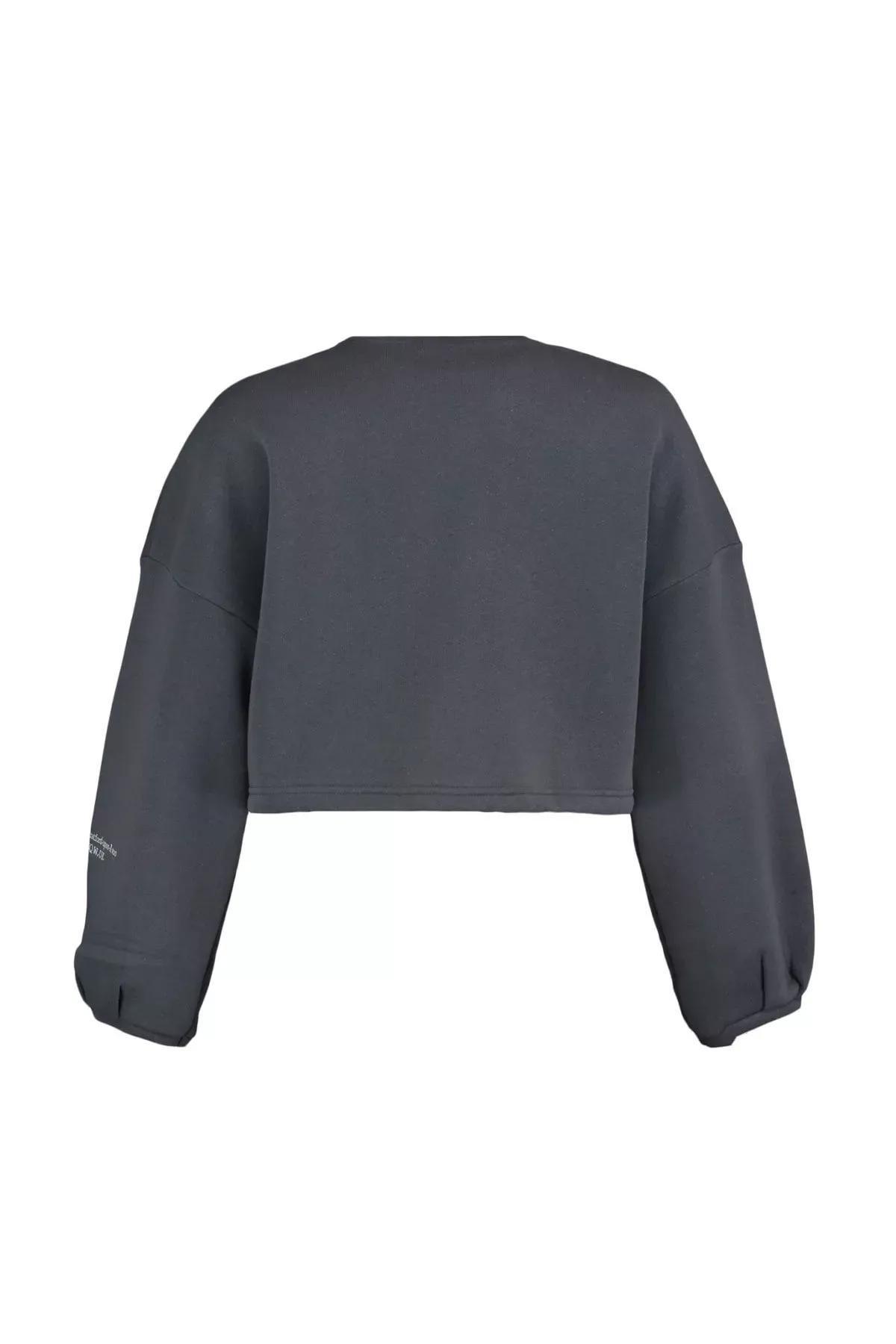 Black Oversize Sweatshirt, Black, large image number 6