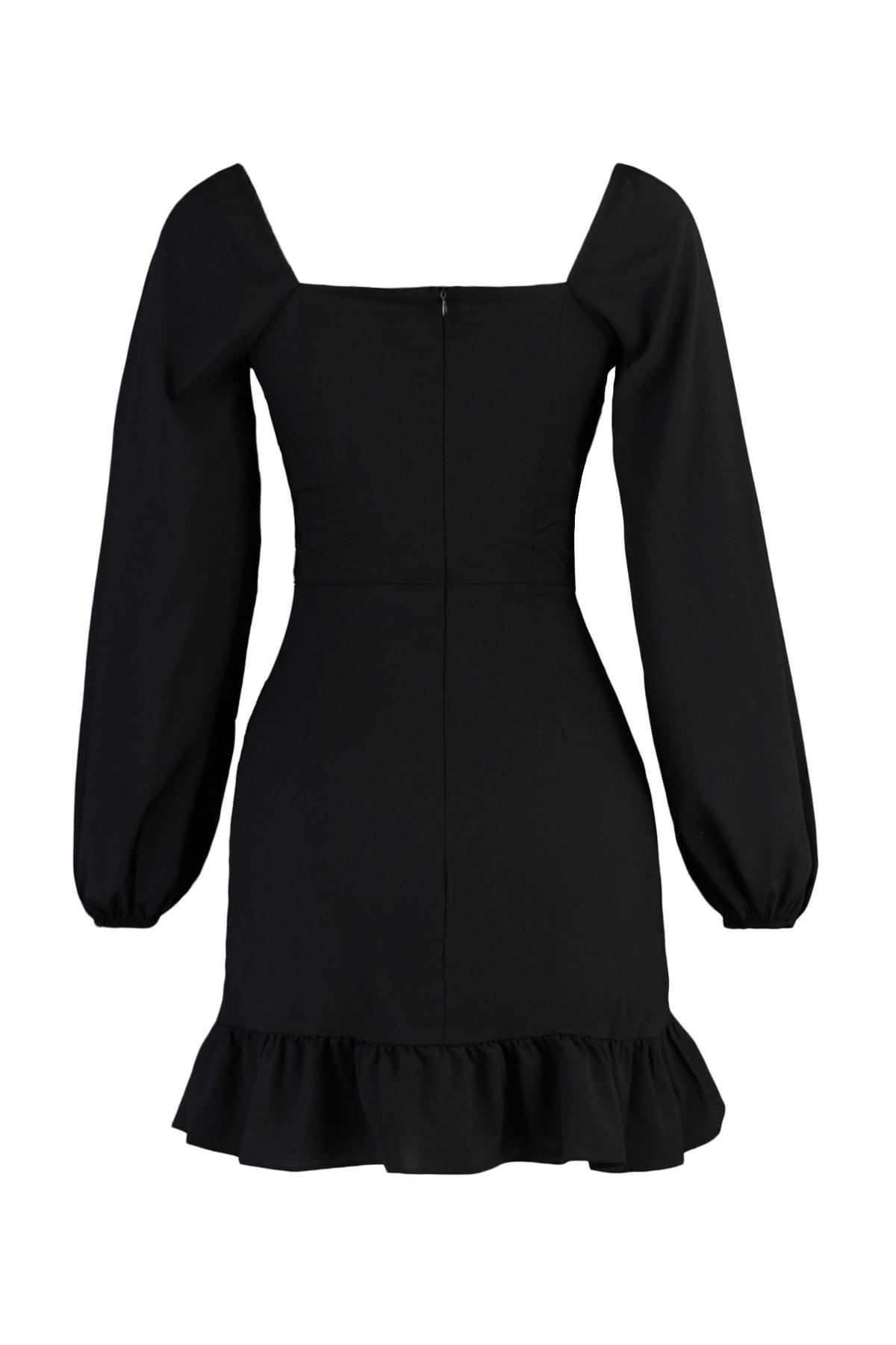 Trendyol - Black A-Line Sweetheart Dress