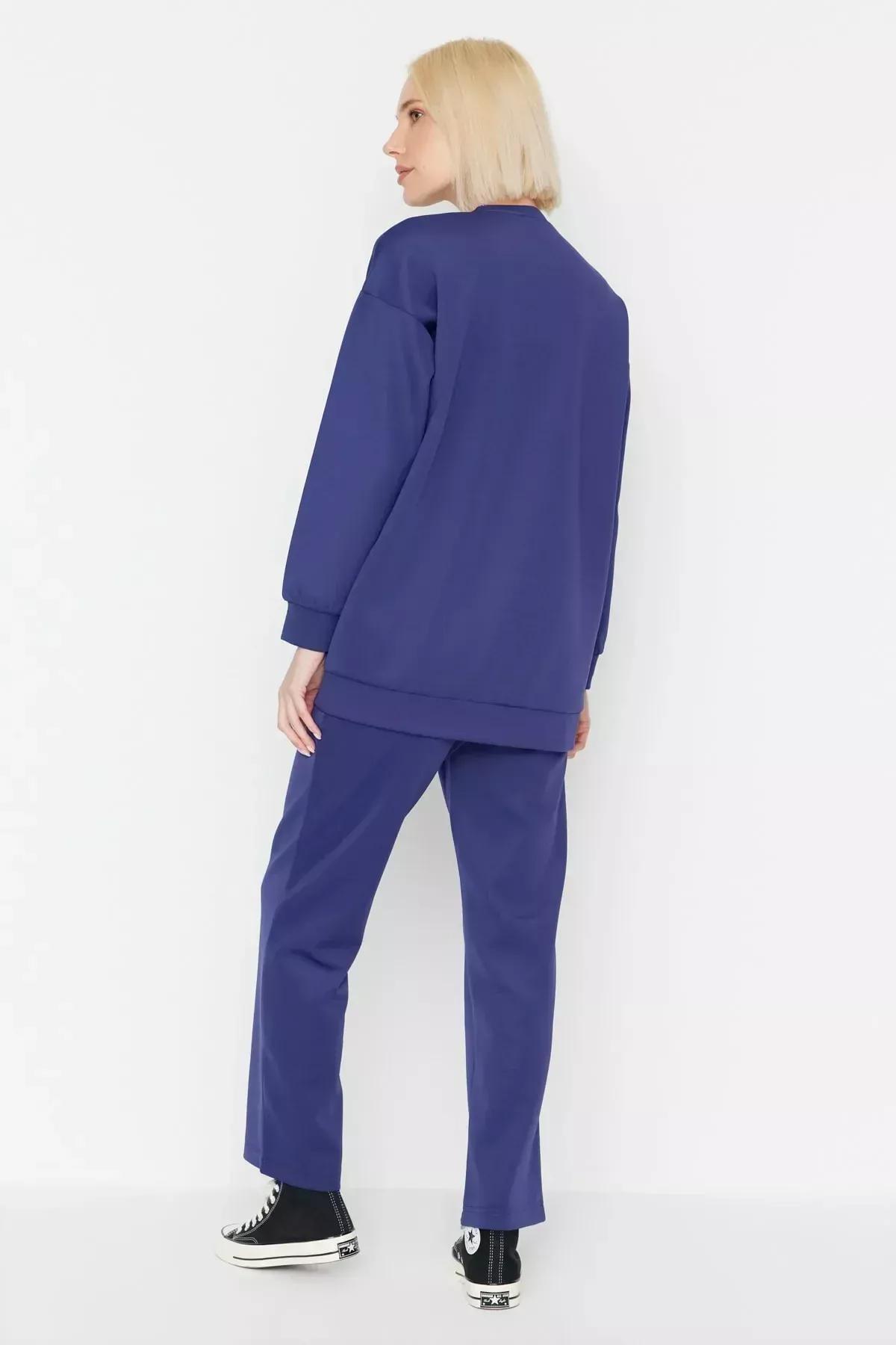 Navy Graphic Sweatsuit Co-Ord Set, , large image number 4