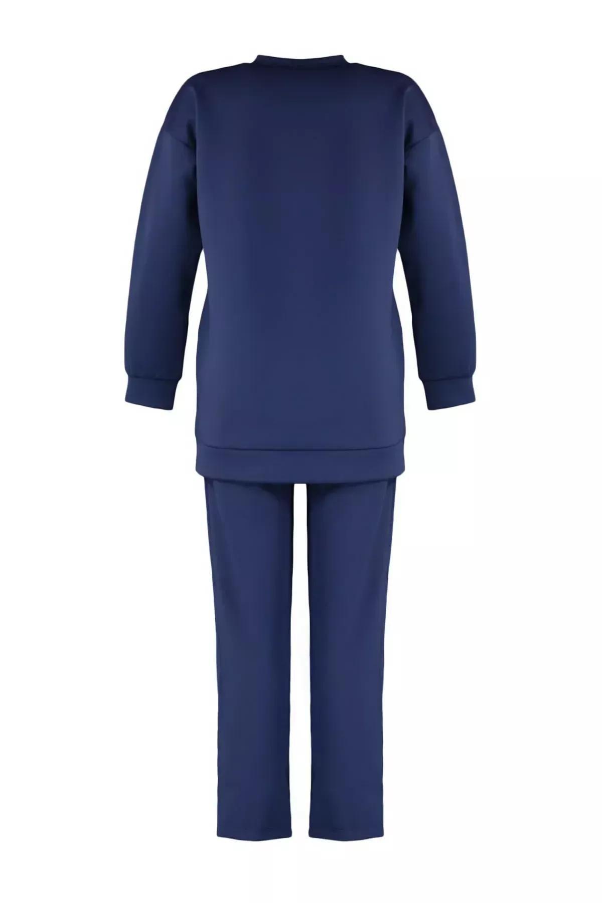 Navy Graphic Sweatsuit Co-Ord Set, , large image number 6