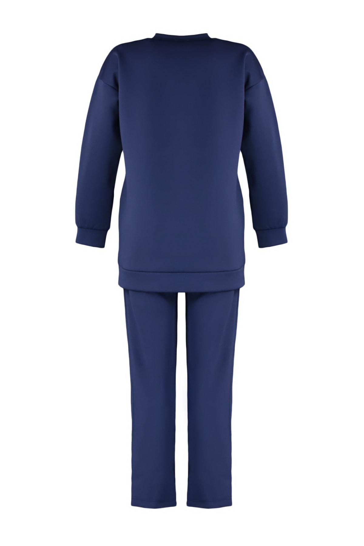 Navy Graphic Sweatsuit Co-Ord Set, , large image number 7