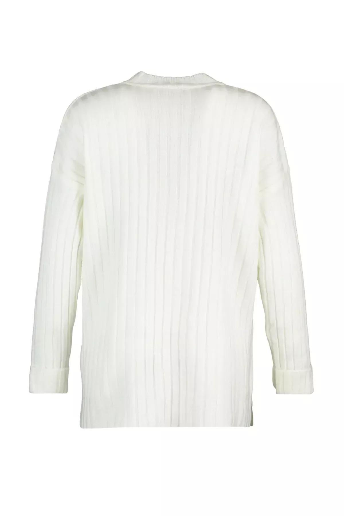 Ecru Standing Collar Sweater, , large image number 6