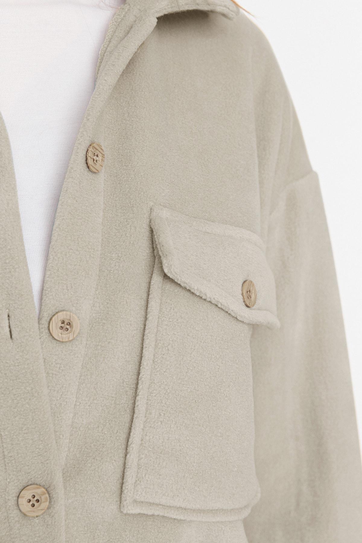 Beige Oversize Jacket, , large image number 3