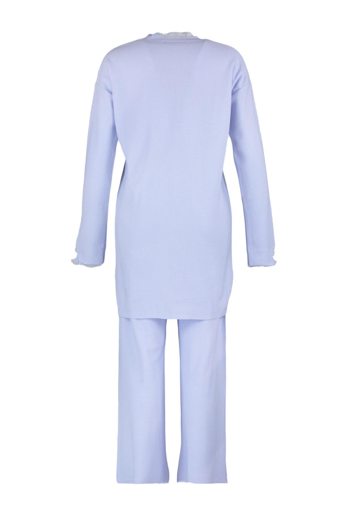 Purple Standing Collar Long Co-Ord Set, , large image number 6