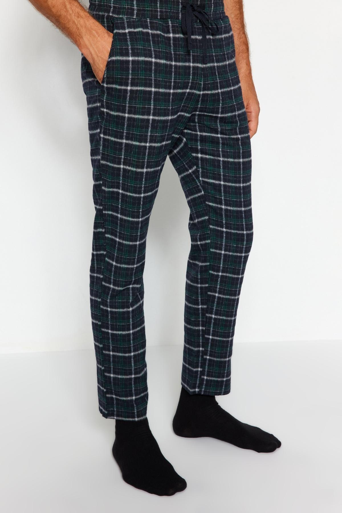 Navy Plaid Unisex Pajama Bottoms, , large image number 3