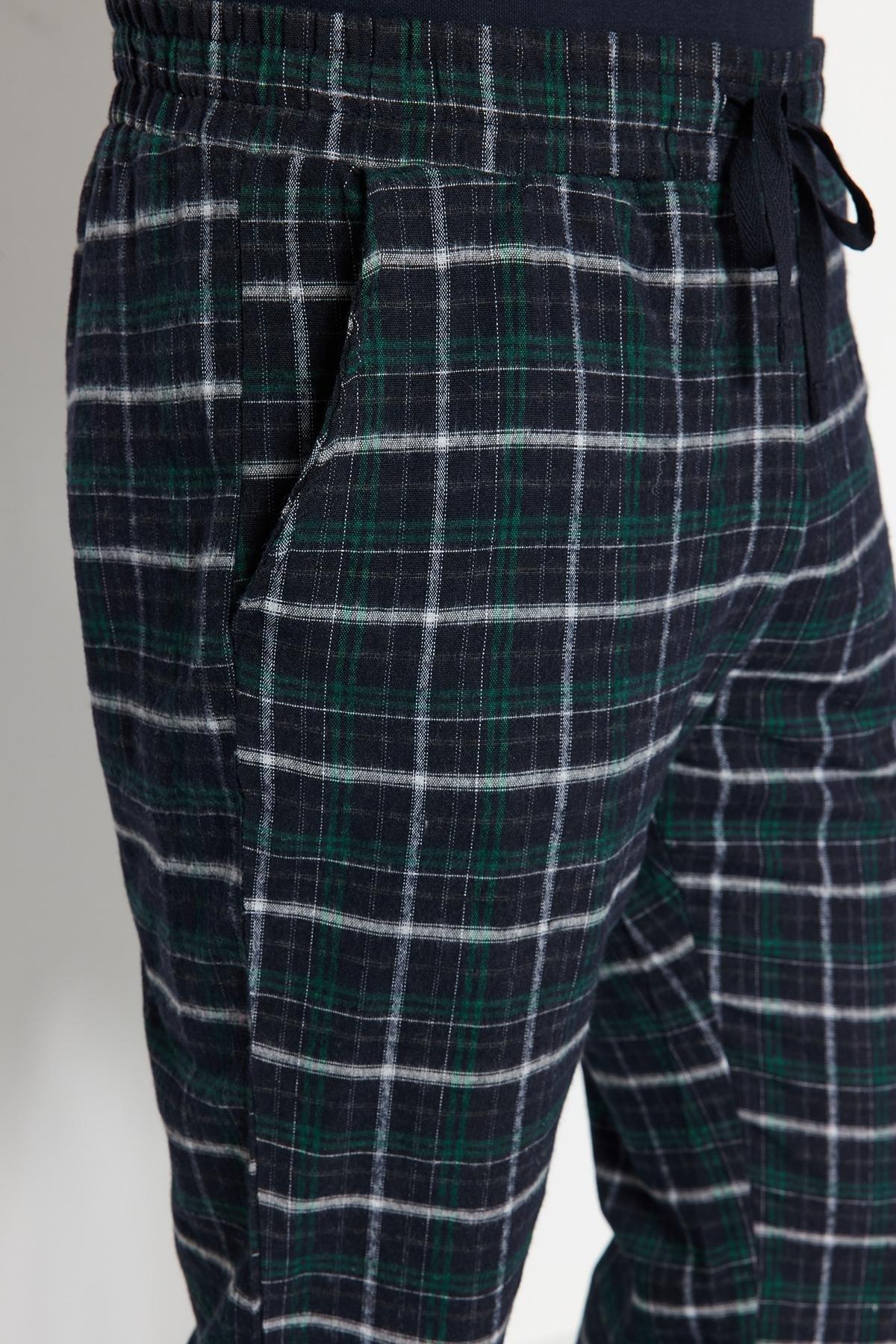 Navy Plaid Unisex Pajama Bottoms, , large image number 4