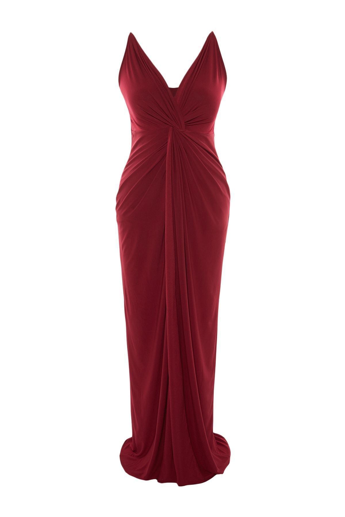 Burgundy Basic Plus Size Dress, , large image number 7