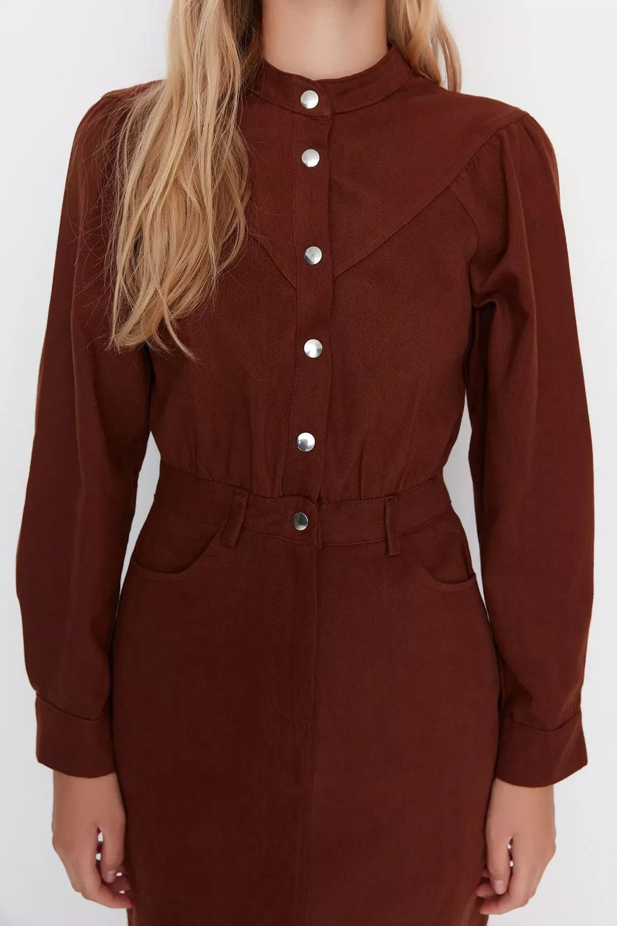 Brown A-Line Mini Dress, , large image number 3