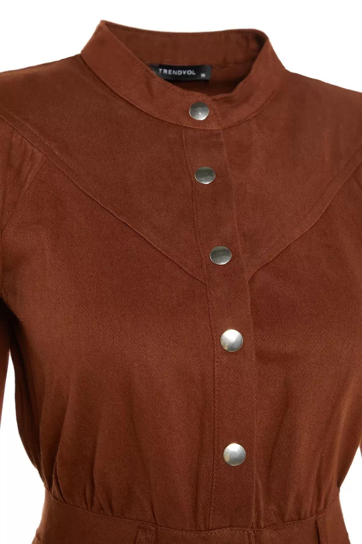 Brown A-Line Mini Dress, , large image number 5