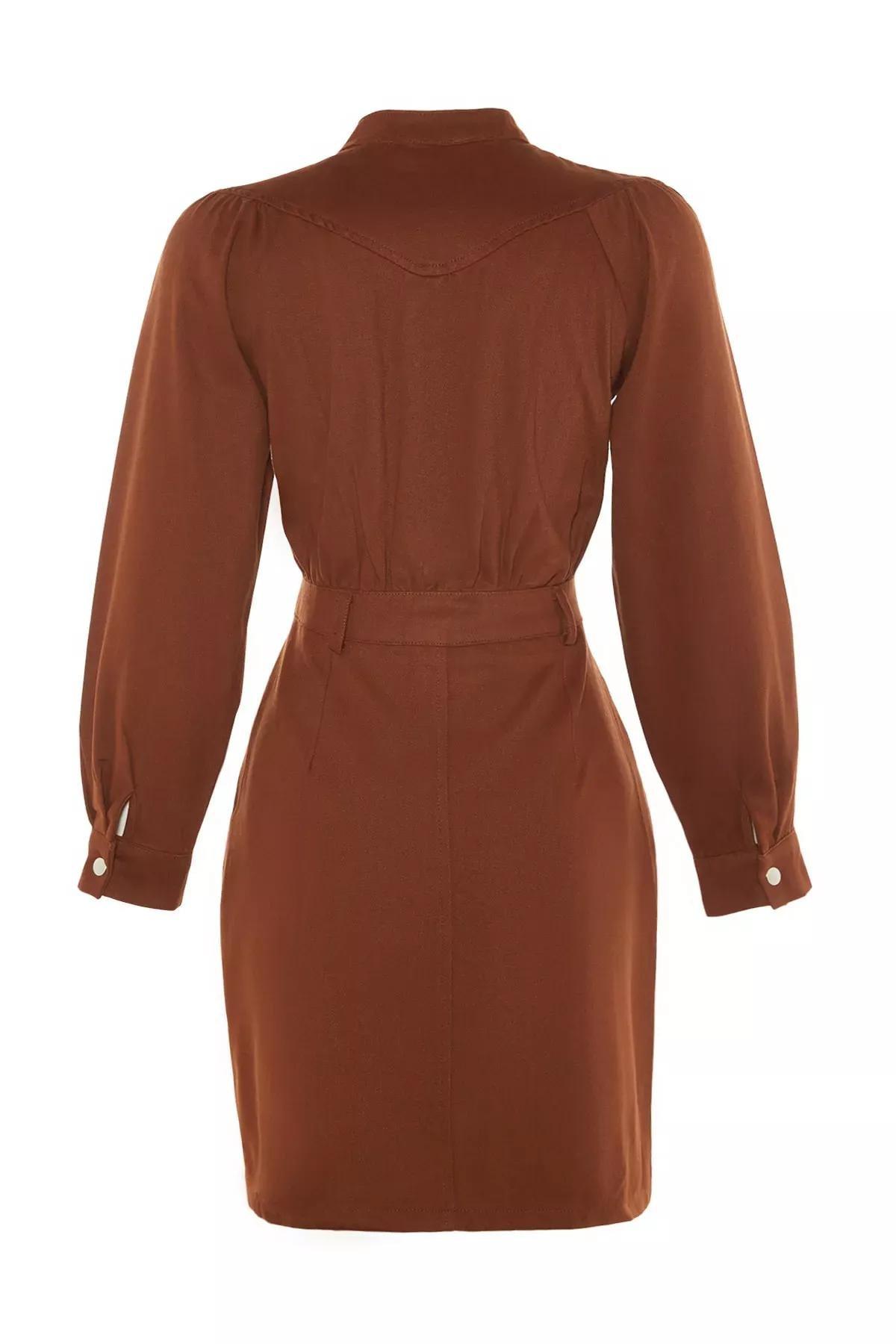 Brown A-Line Mini Dress, , large image number 6