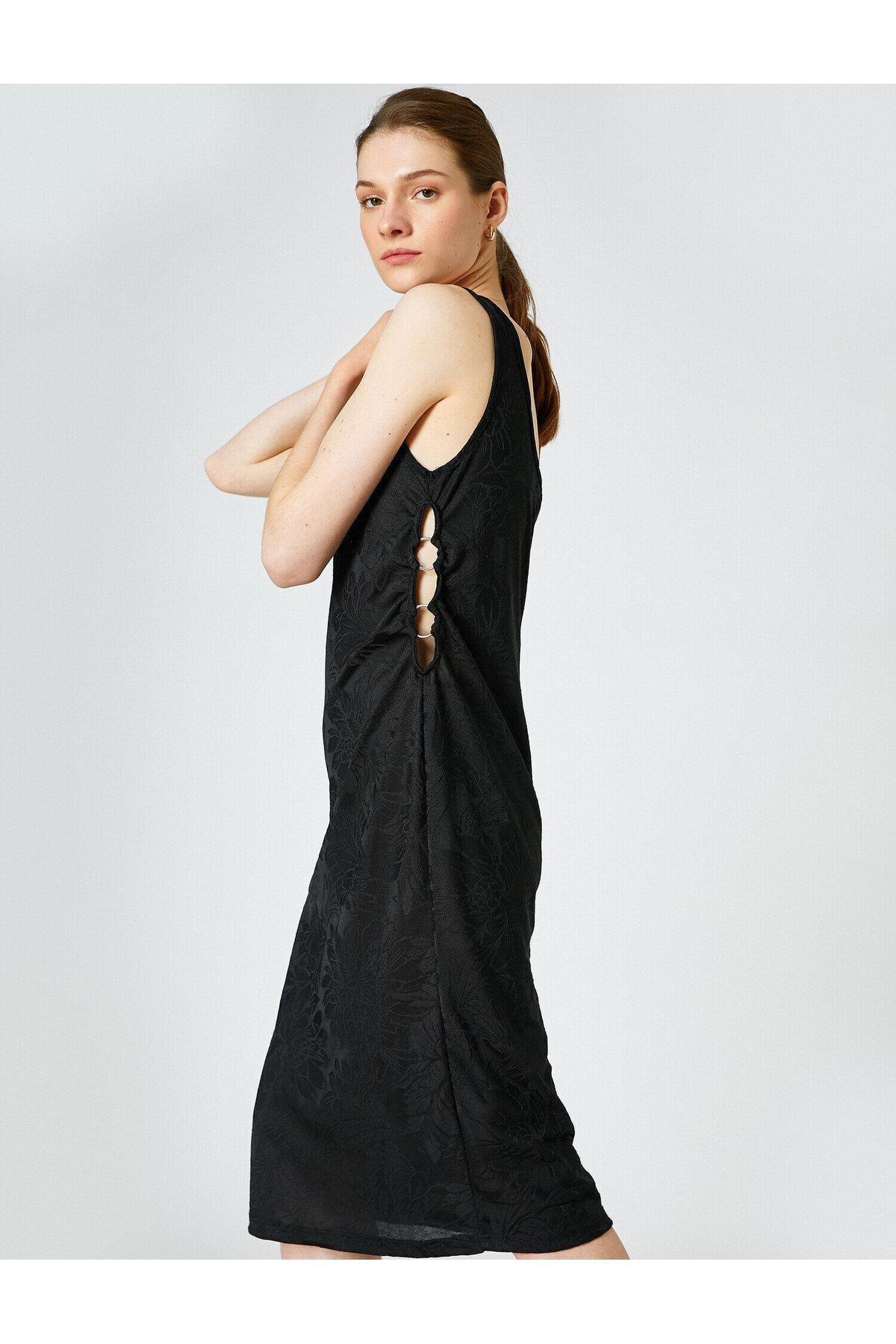 Koton - Black Floral Midi Dress