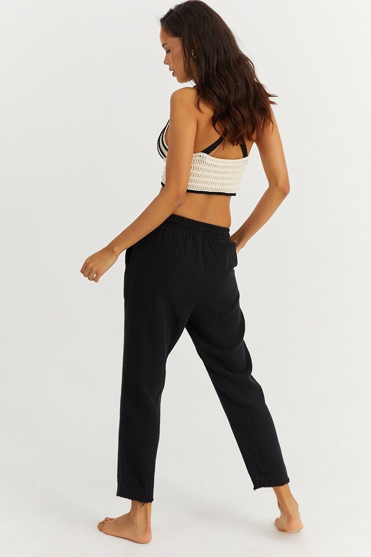 Black Linen Pants, , large image number 2