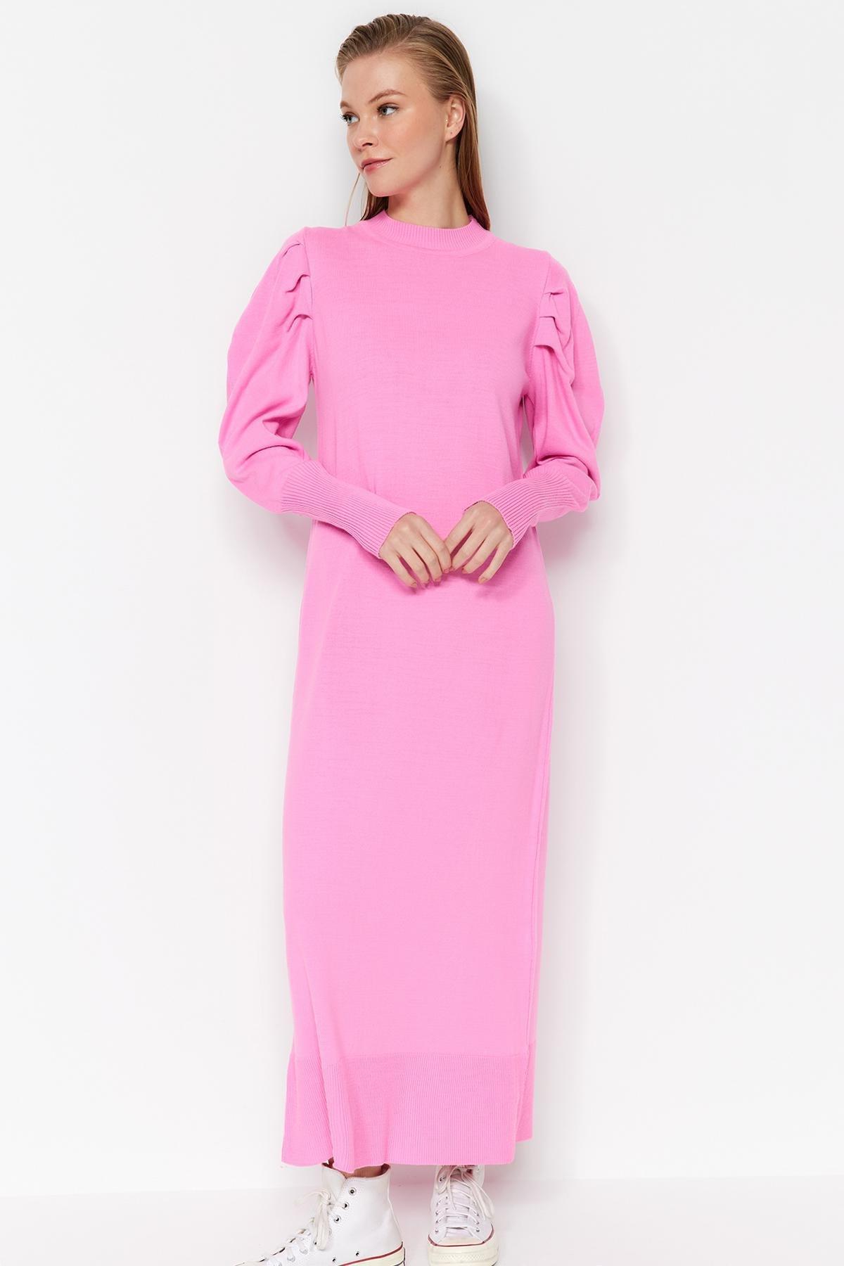 Pink Frill Ruffle Maxi Dress, Pink, large image number 0