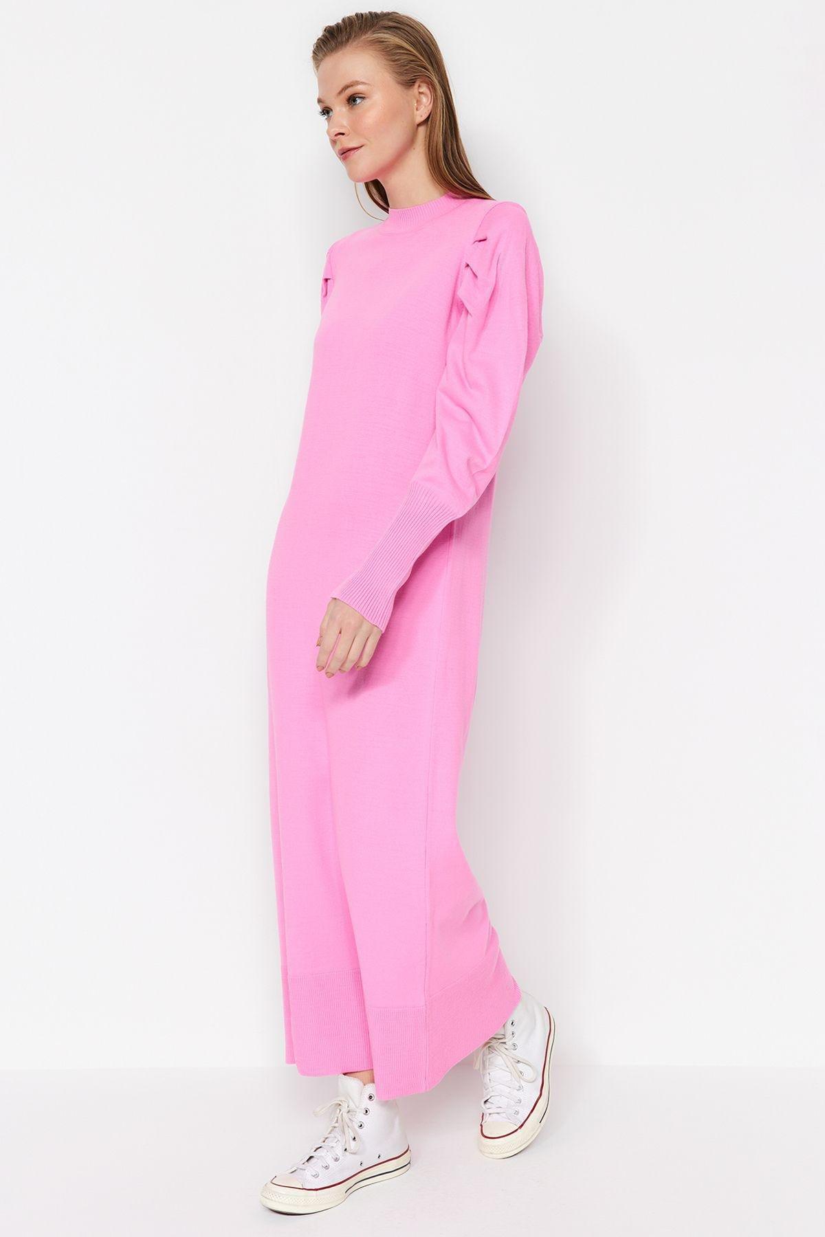 Pink Frill Ruffle Maxi Dress, Pink, large image number 1