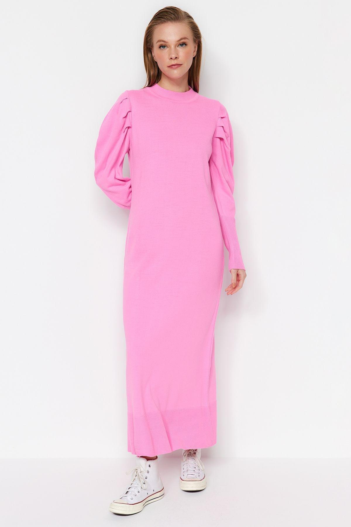 Pink Frill Ruffle Maxi Dress, Pink, large image number 3