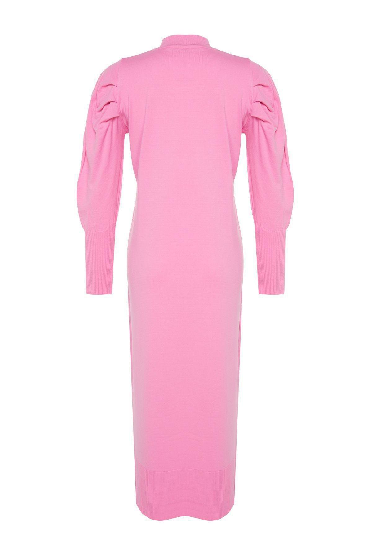 Pink Frill Ruffle Maxi Dress, Pink, large image number 4