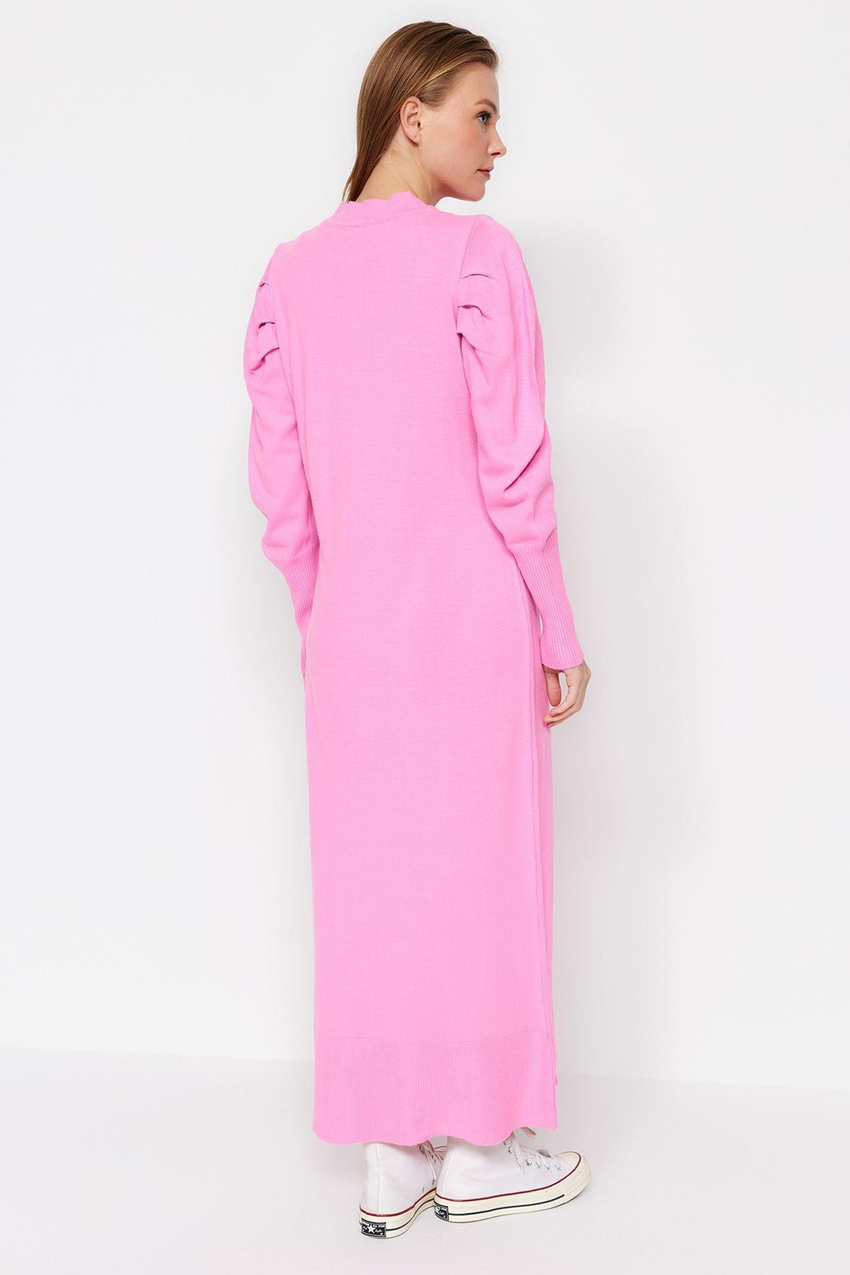 Pink Frill Ruffle Maxi Dress, Pink, large image number 5