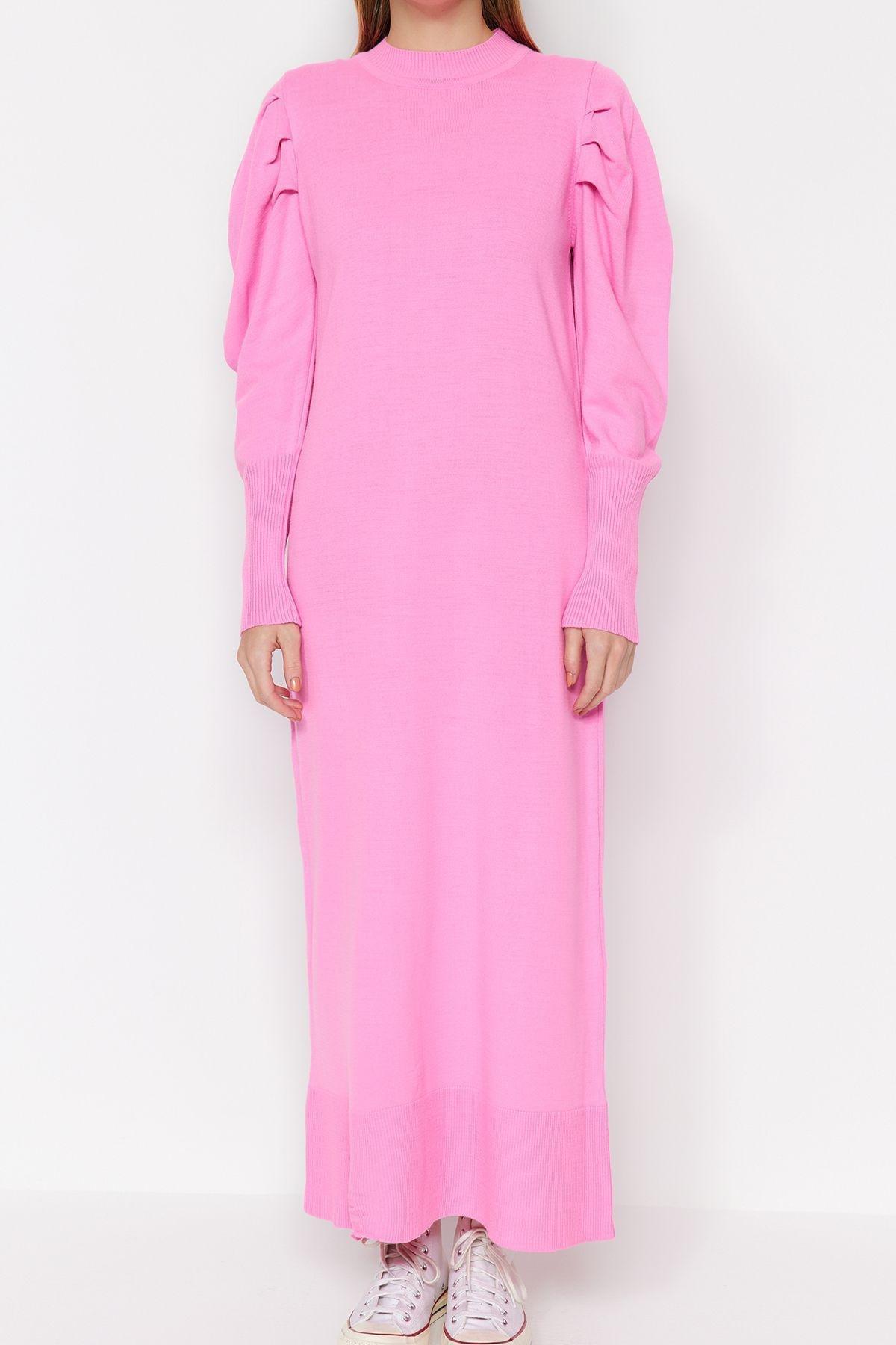 Pink Frill Ruffle Maxi Dress, Pink, large image number 6