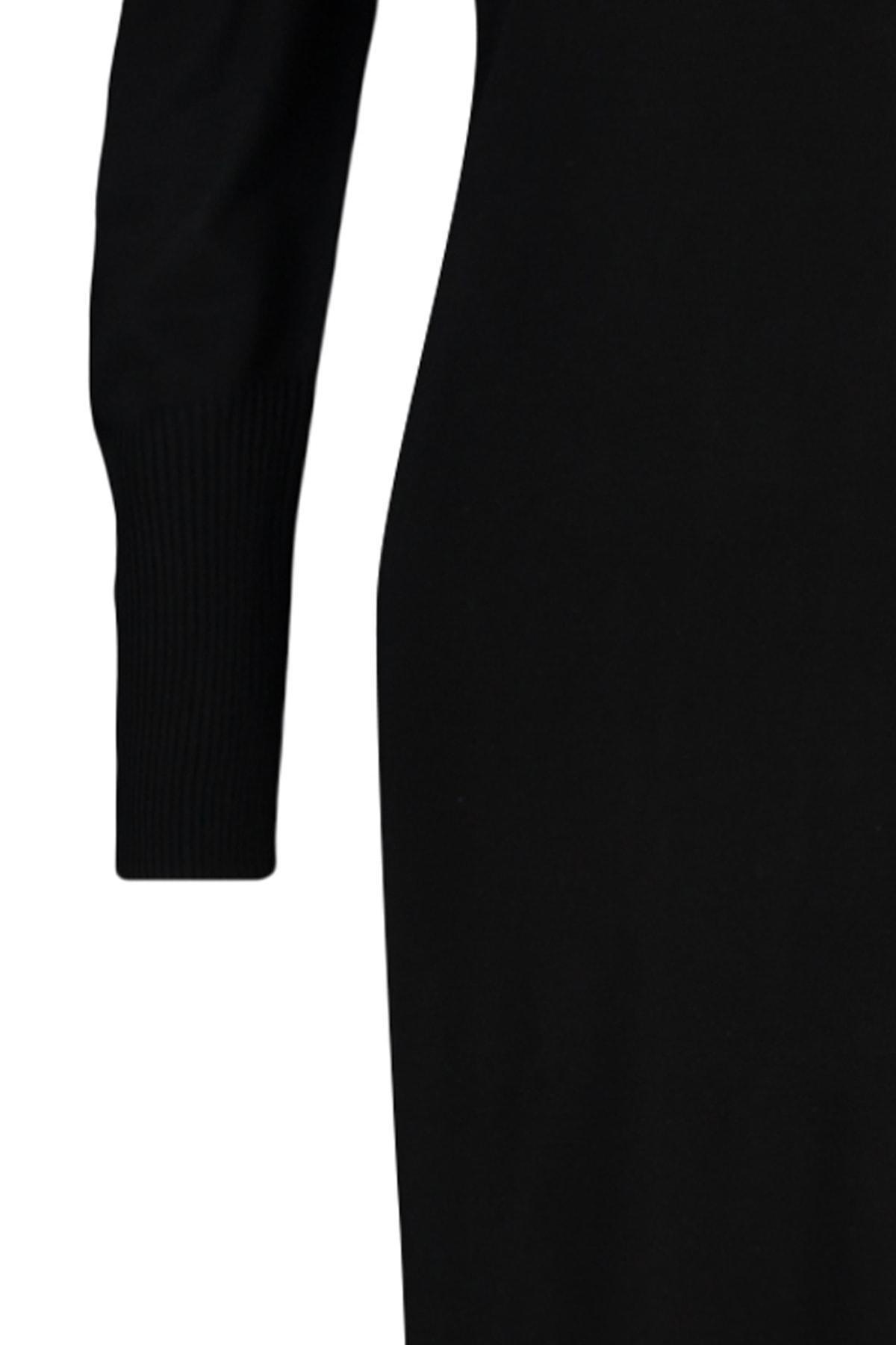 Black Crew Neck Shift Dress, , large image number 6