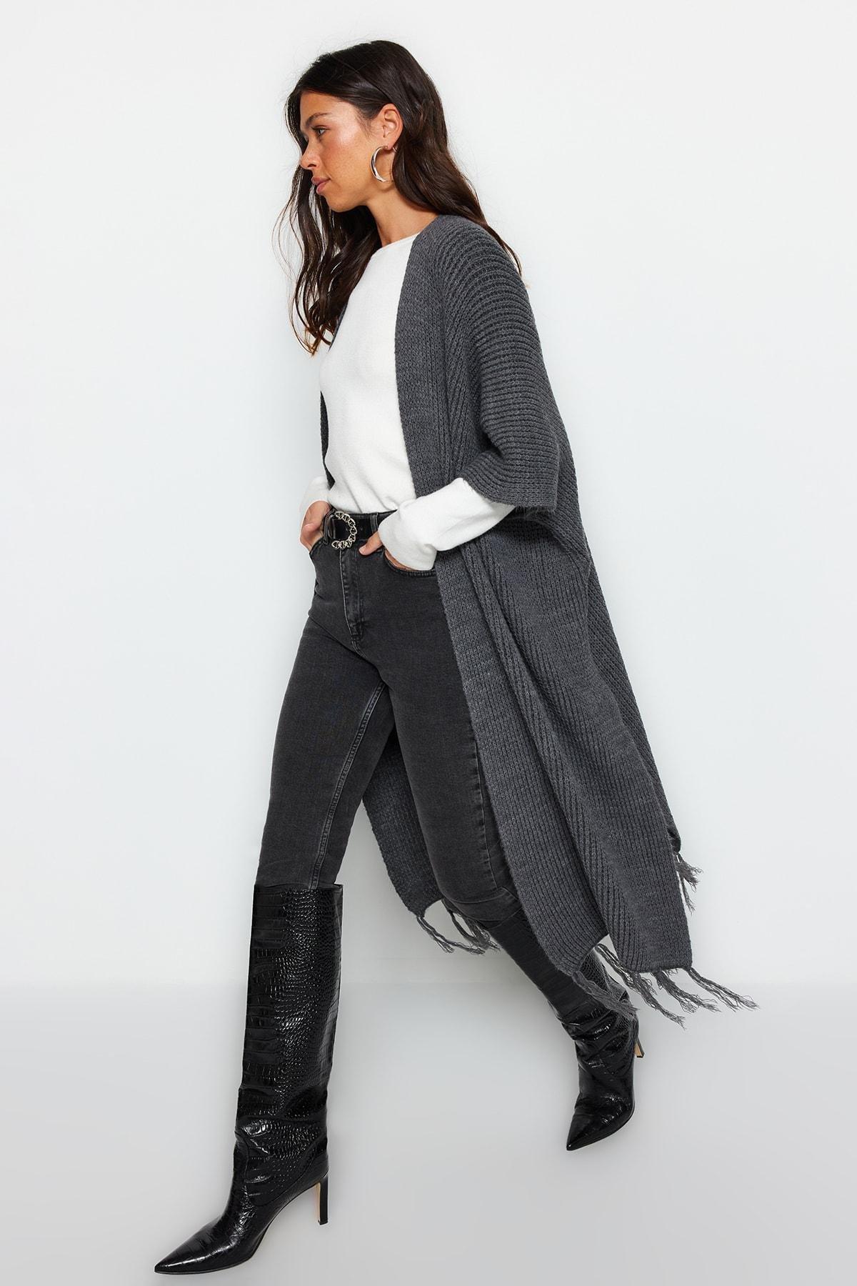 Gray Regular Cardigan, , large image number 1