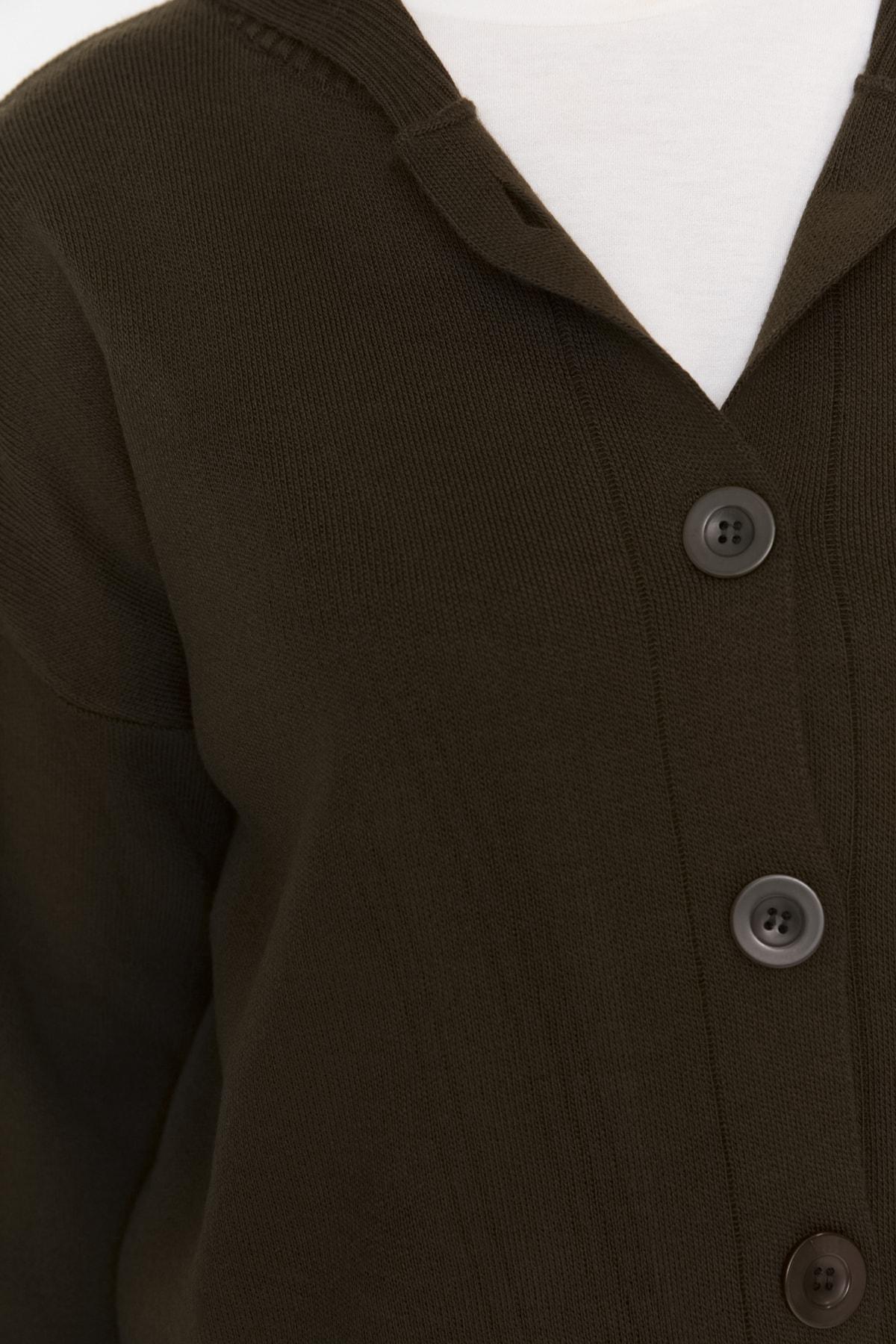 Khaki Relaxed Shawl Collar Co-Ord Set, , large image number 2