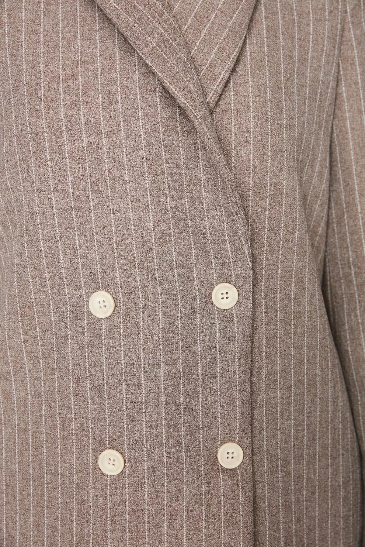 Brown Striped Blazer, , large image number 3