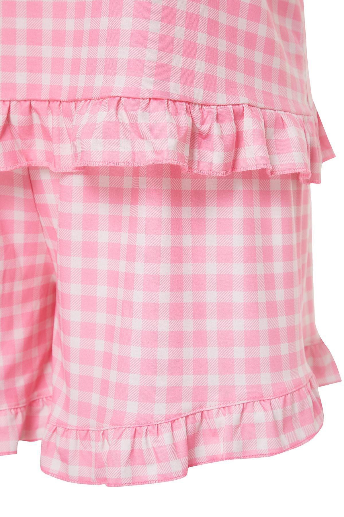 Pink Plaid V-Neck Plus Size Pajama Set, , large image number 6