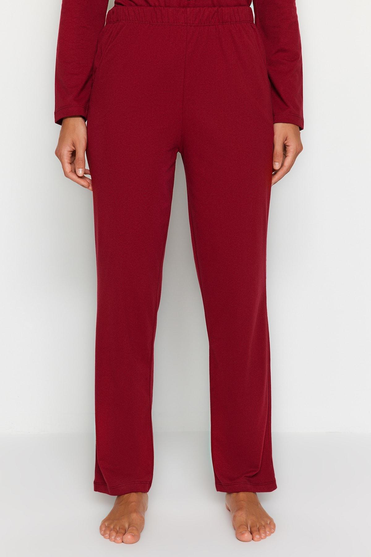 Burgundy Plain Pajama Set, , large image number 4