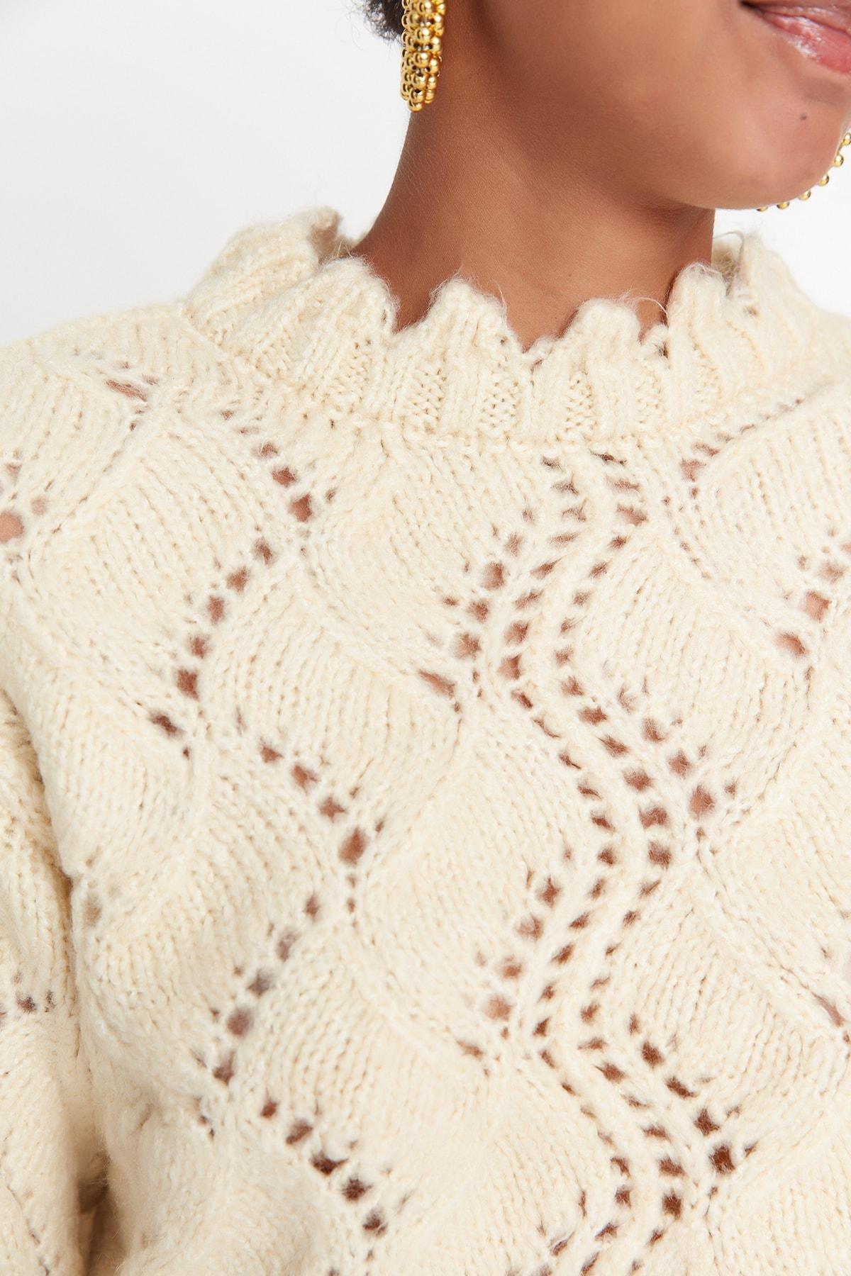 Trendyol - Beige Ajoure Sweater