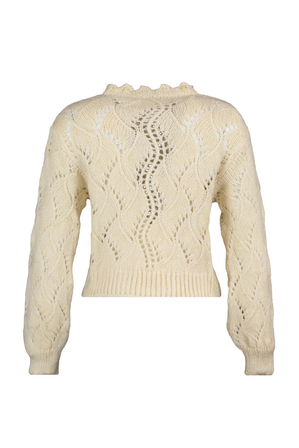 Trendyol - Beige Ajoure Sweater