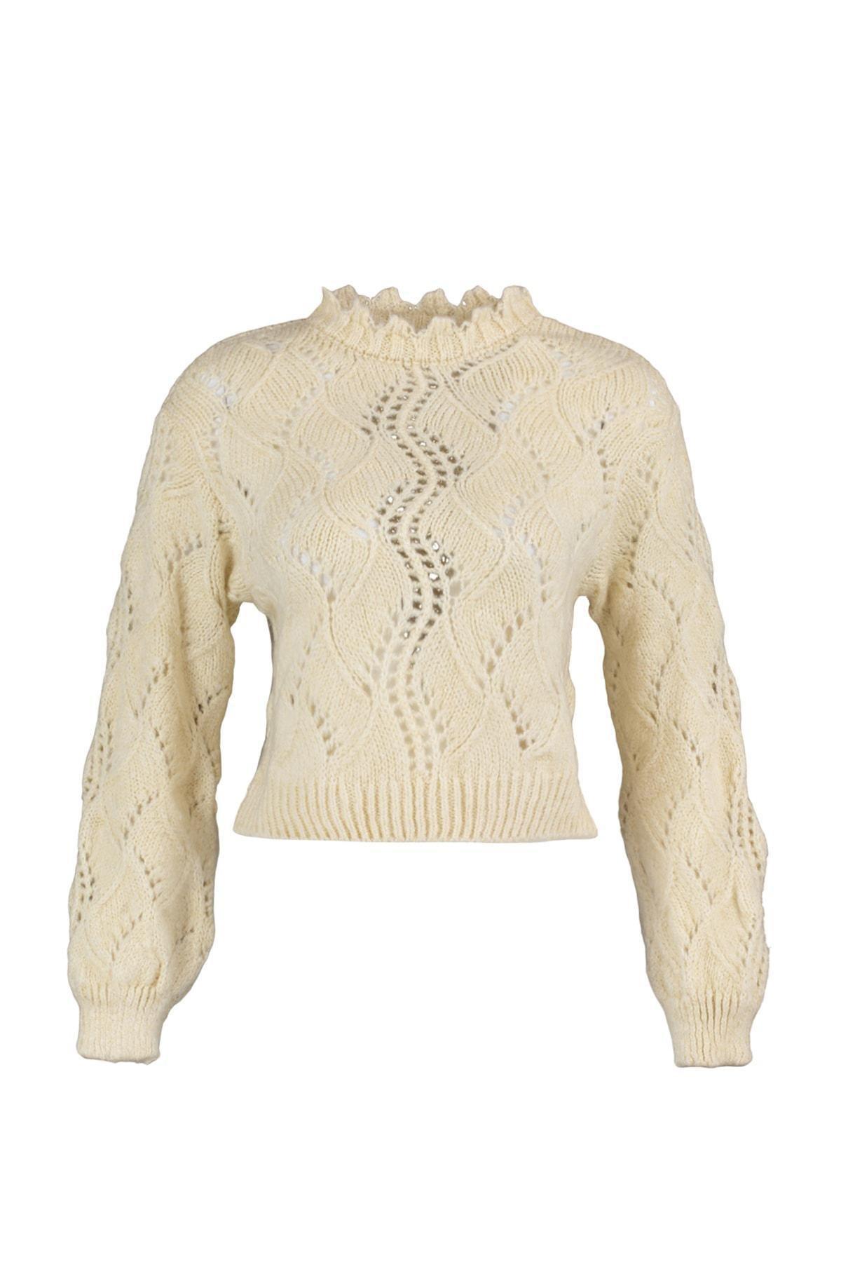 Trendyol - Beige Ajoure Sweater