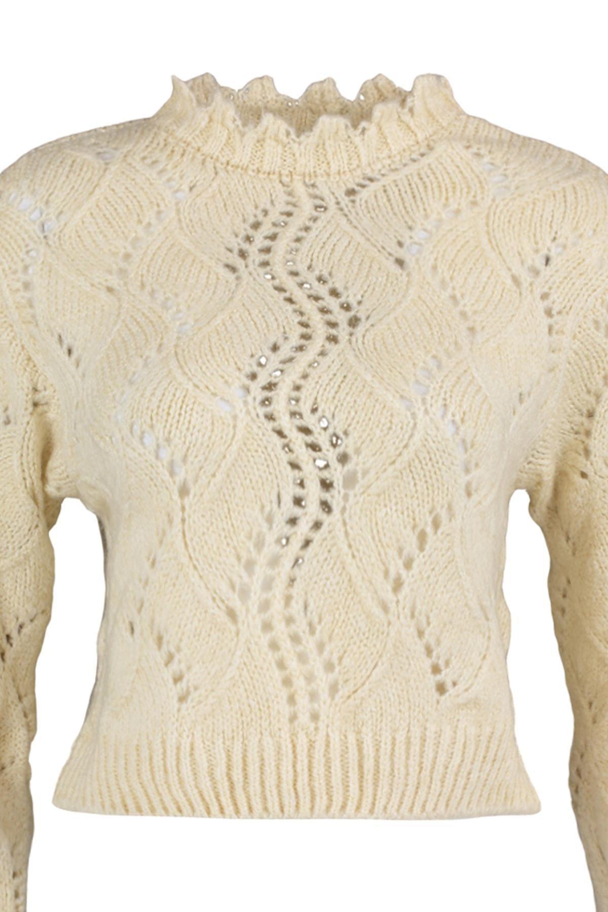 Beige Ajoure Sweater, , large image number 7