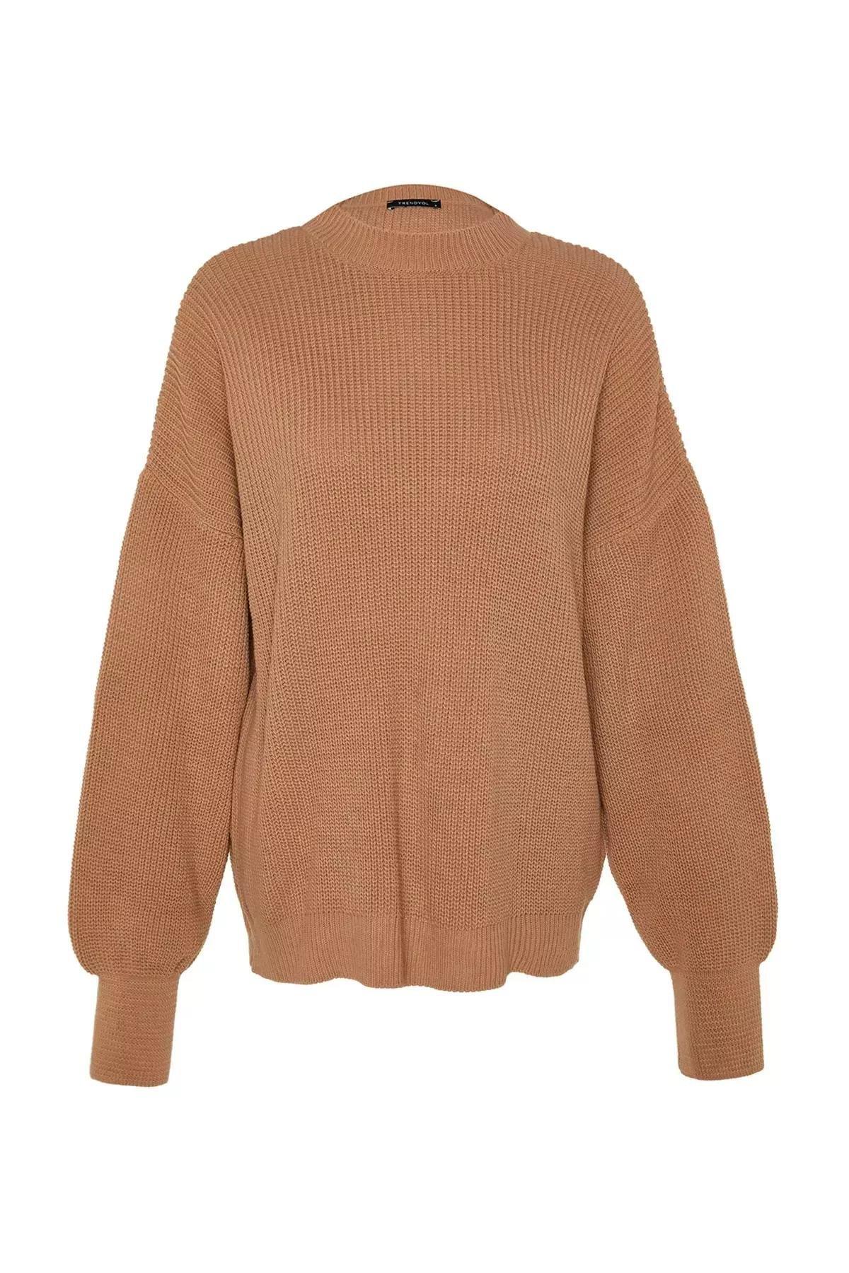Grey Wide Fit Basic Sweater, Beige, large image number 5
