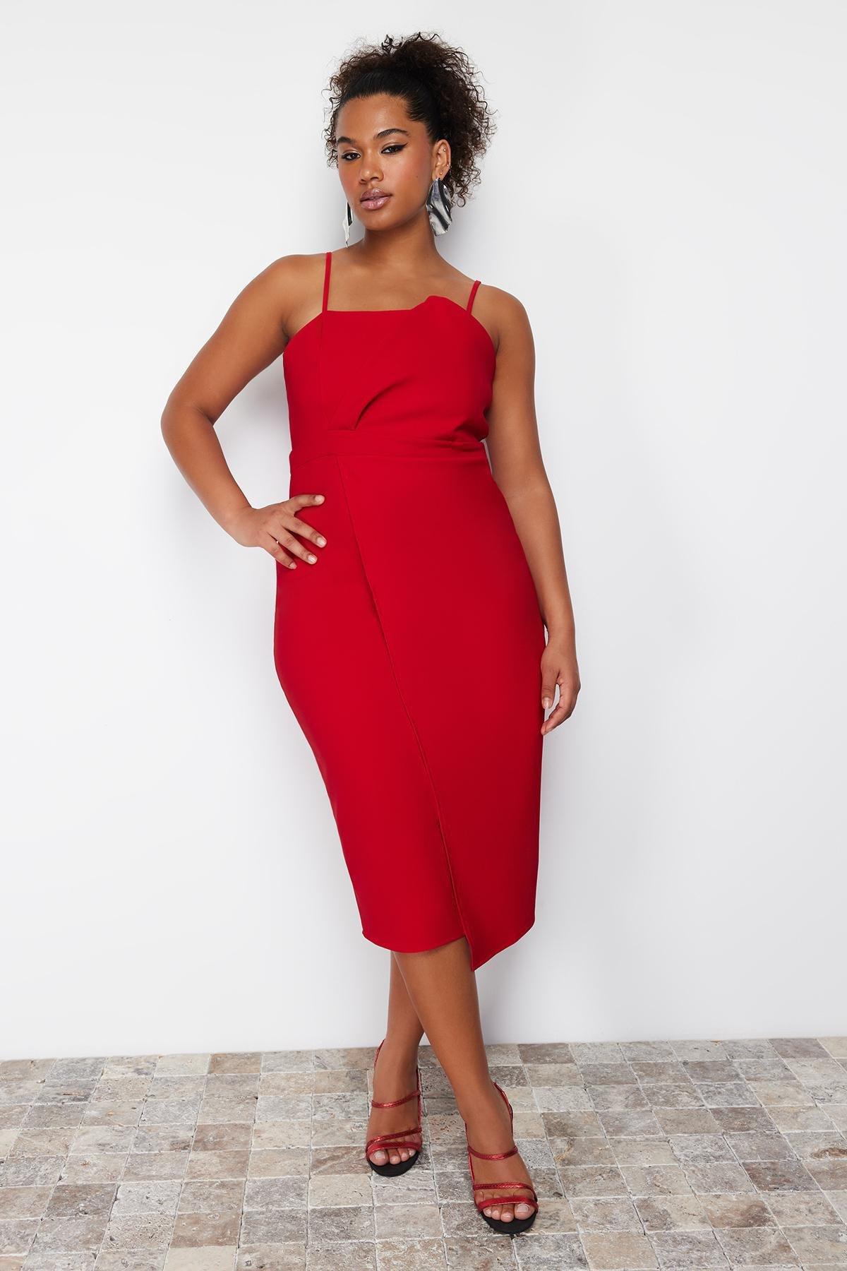 Red Woven Plus Size Dress, , large image number 2