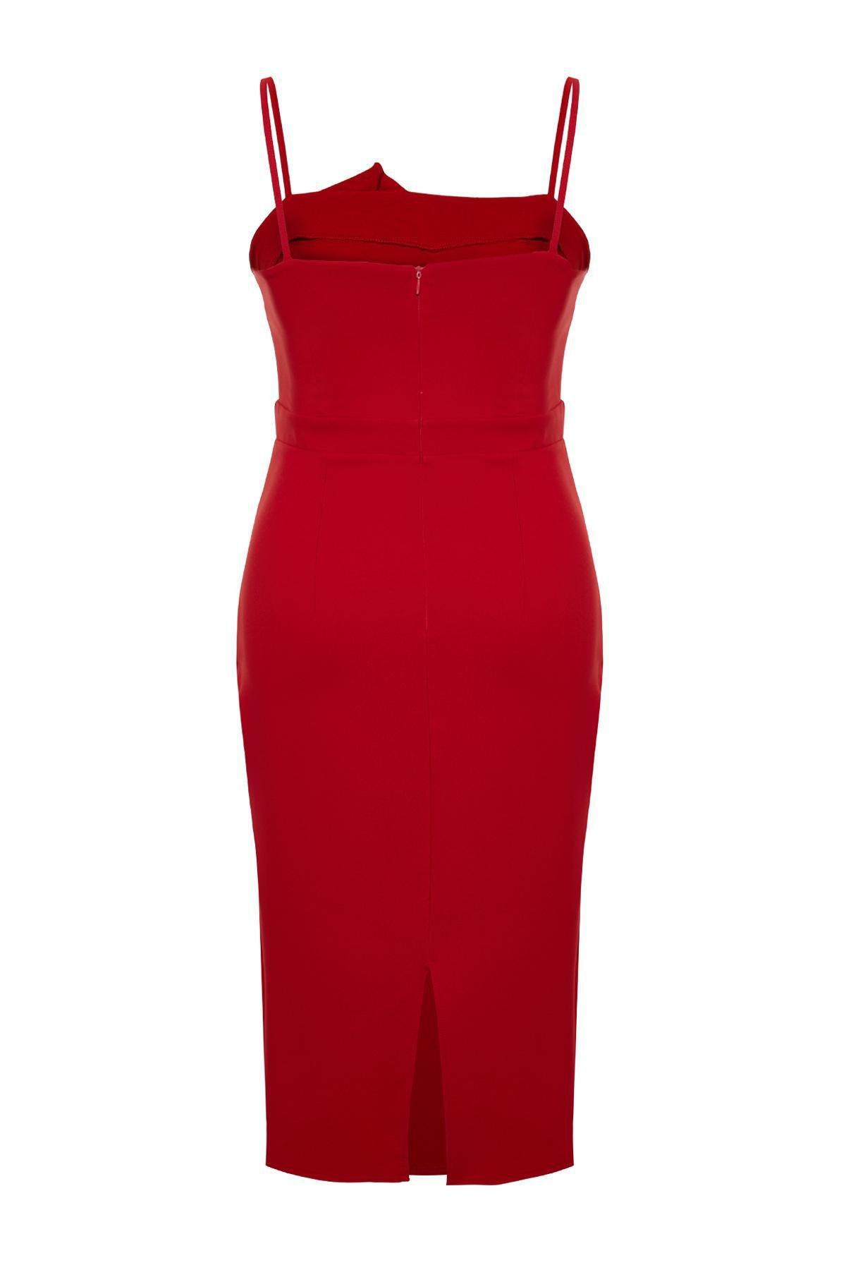 Red Woven Plus Size Dress, , large image number 3