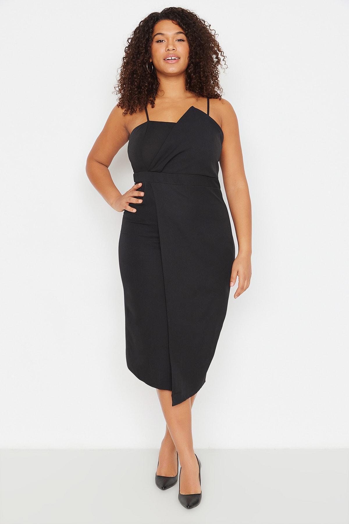 Trendyol - Black Bodycon Plus Size Dress