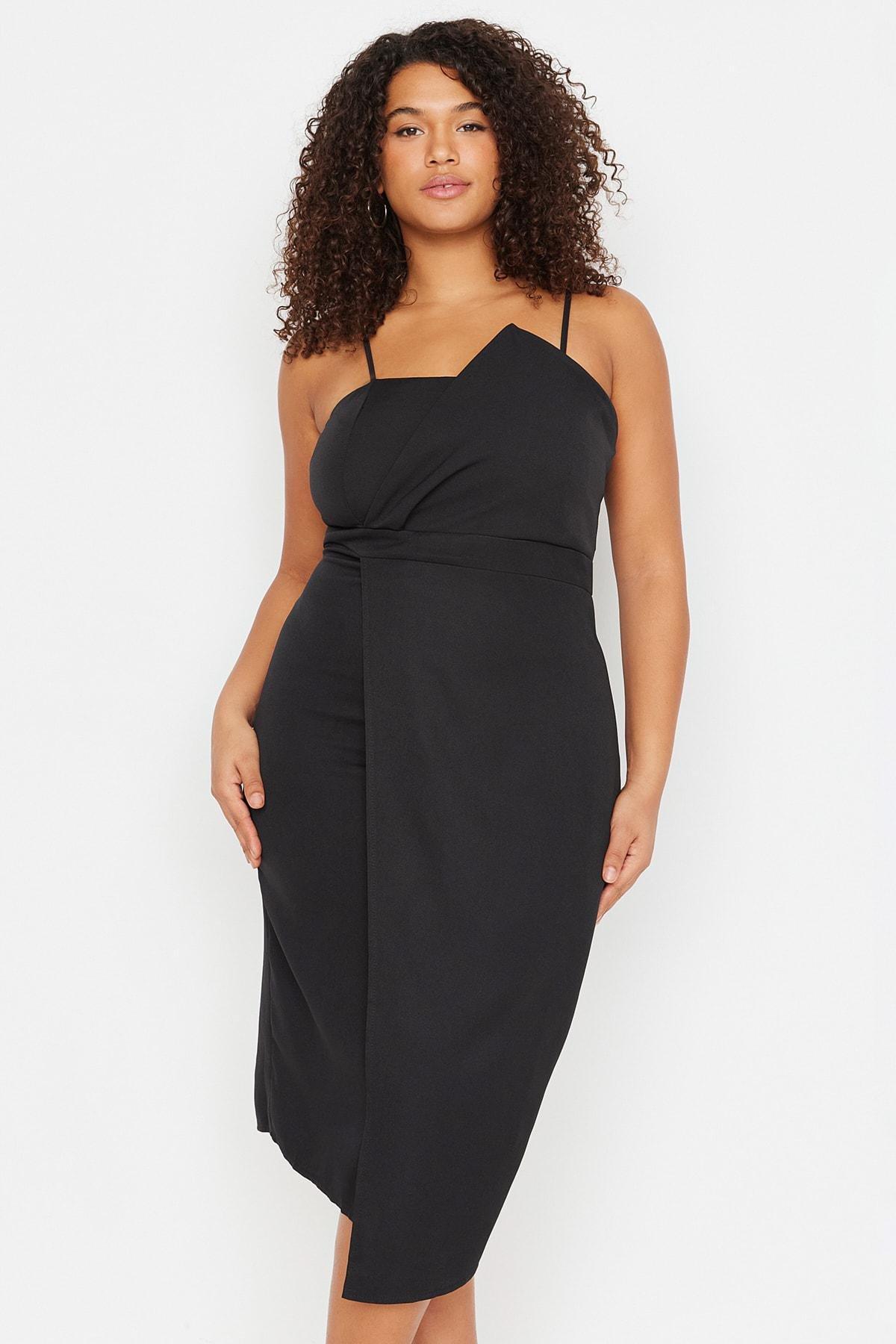 Trendyol - Black Bodycon Plus Size Dress