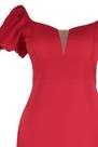 Trendyol - Red Midi Strapless Plus Size Dress