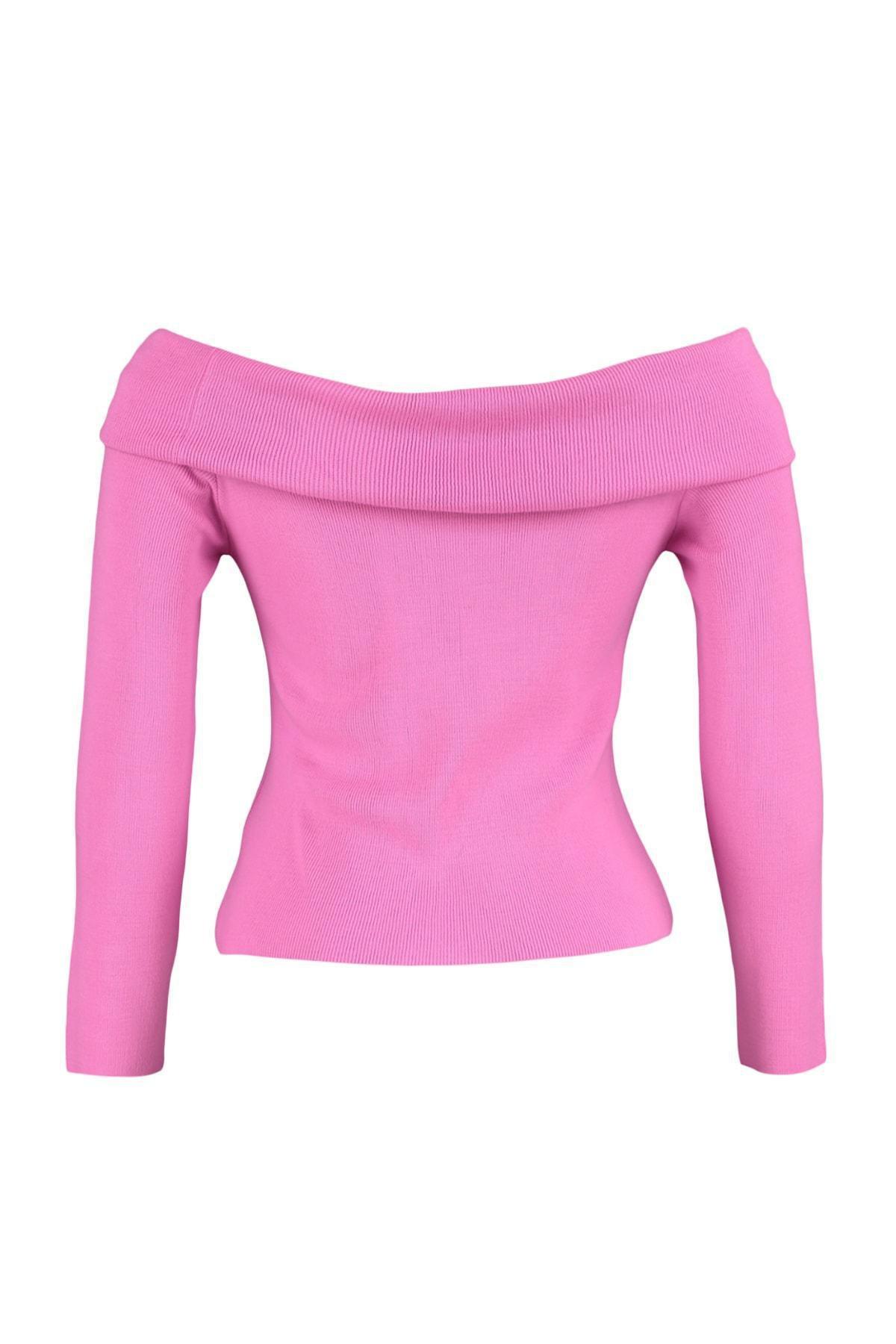 Pink Boat Neck Plus Size Sweater, , large image number 7