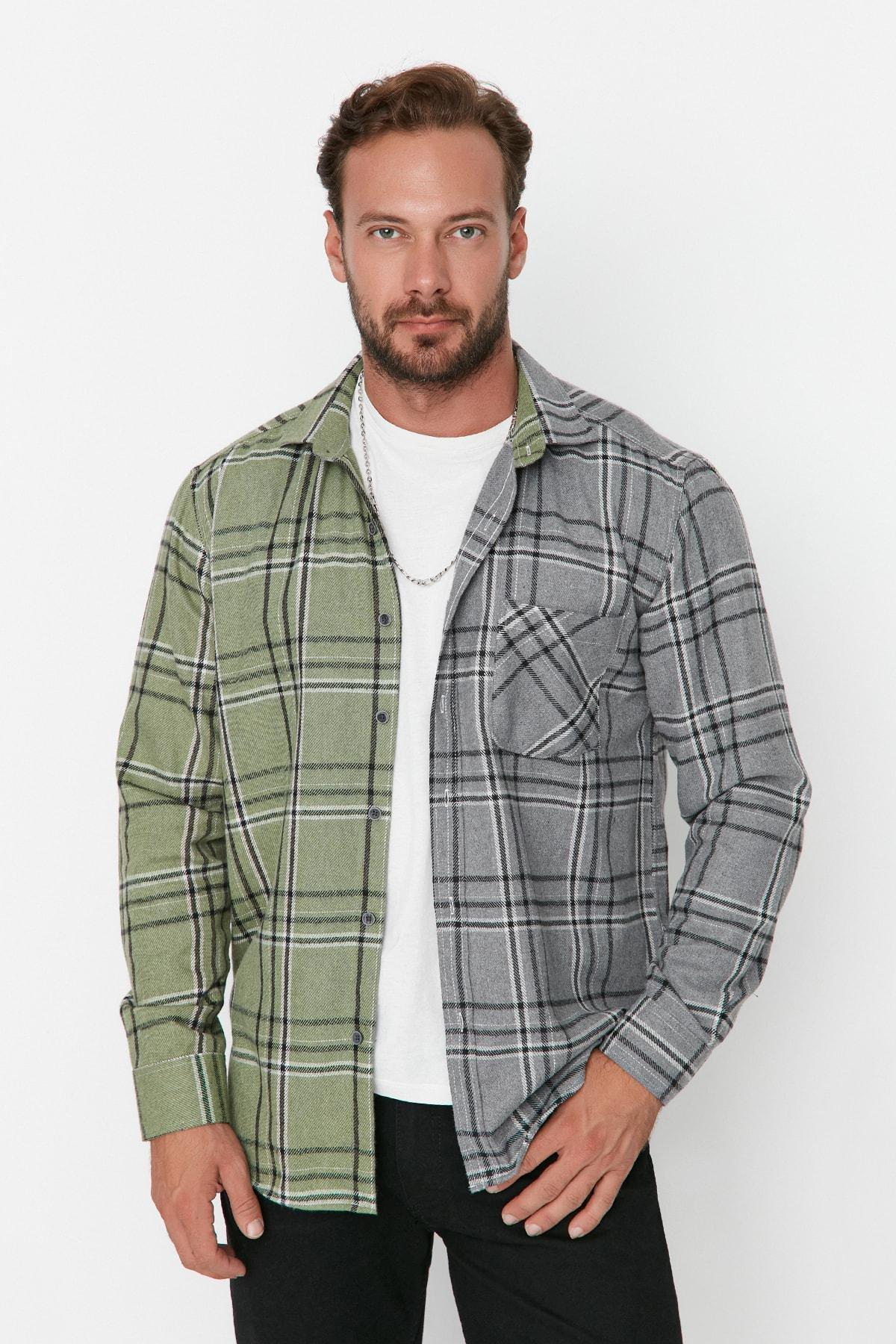 Multicolour Colourblock Collar Shirt, , large image number 0