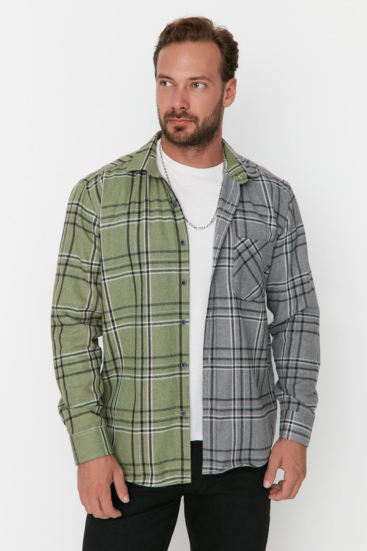 Multicolour Colourblock Collar Shirt, , large image number 1