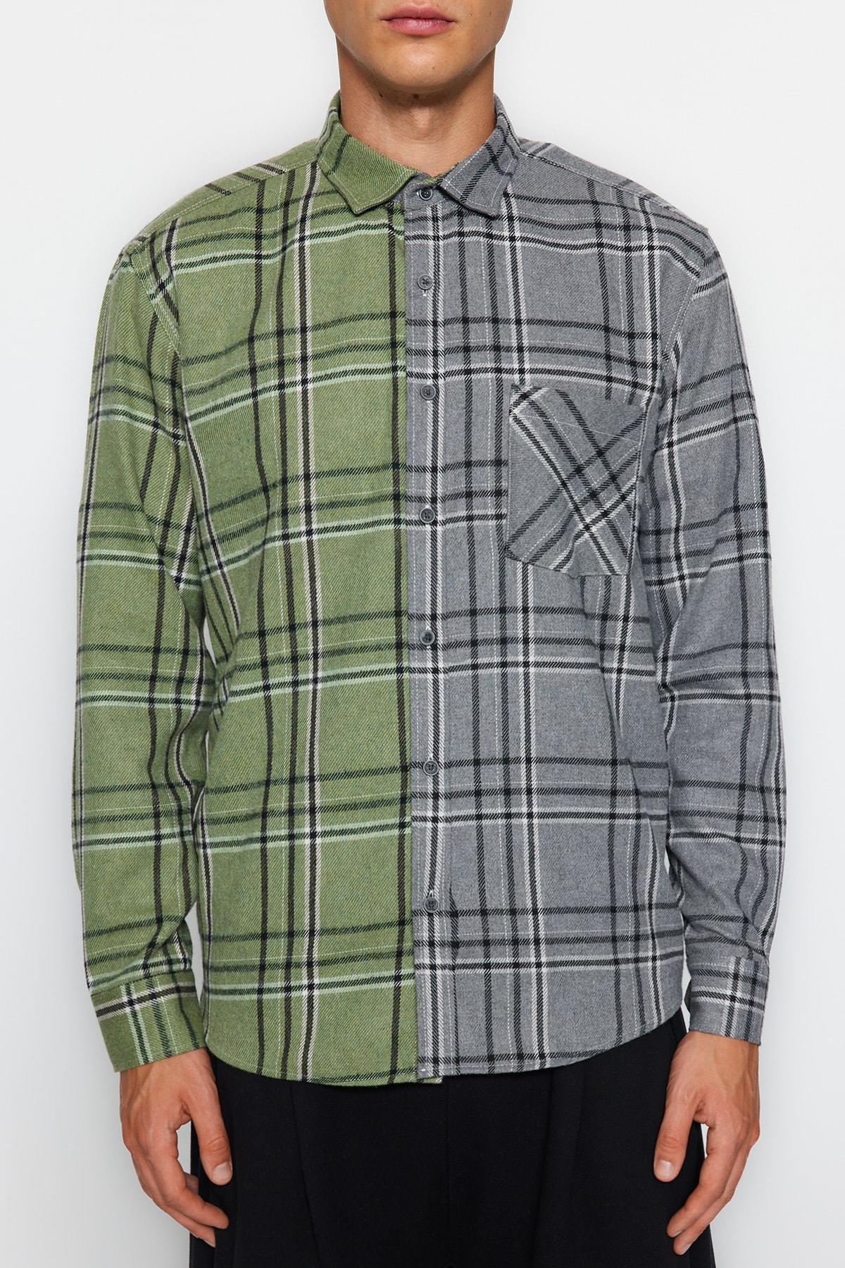 Multicolour Colourblock Collar Shirt, , large image number 6