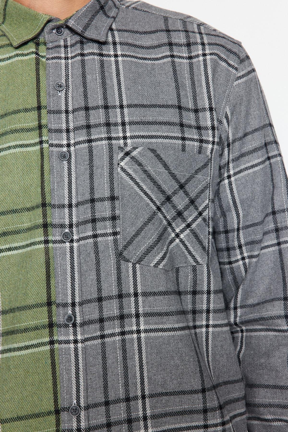 Multicolour Colourblock Collar Shirt, , large image number 8