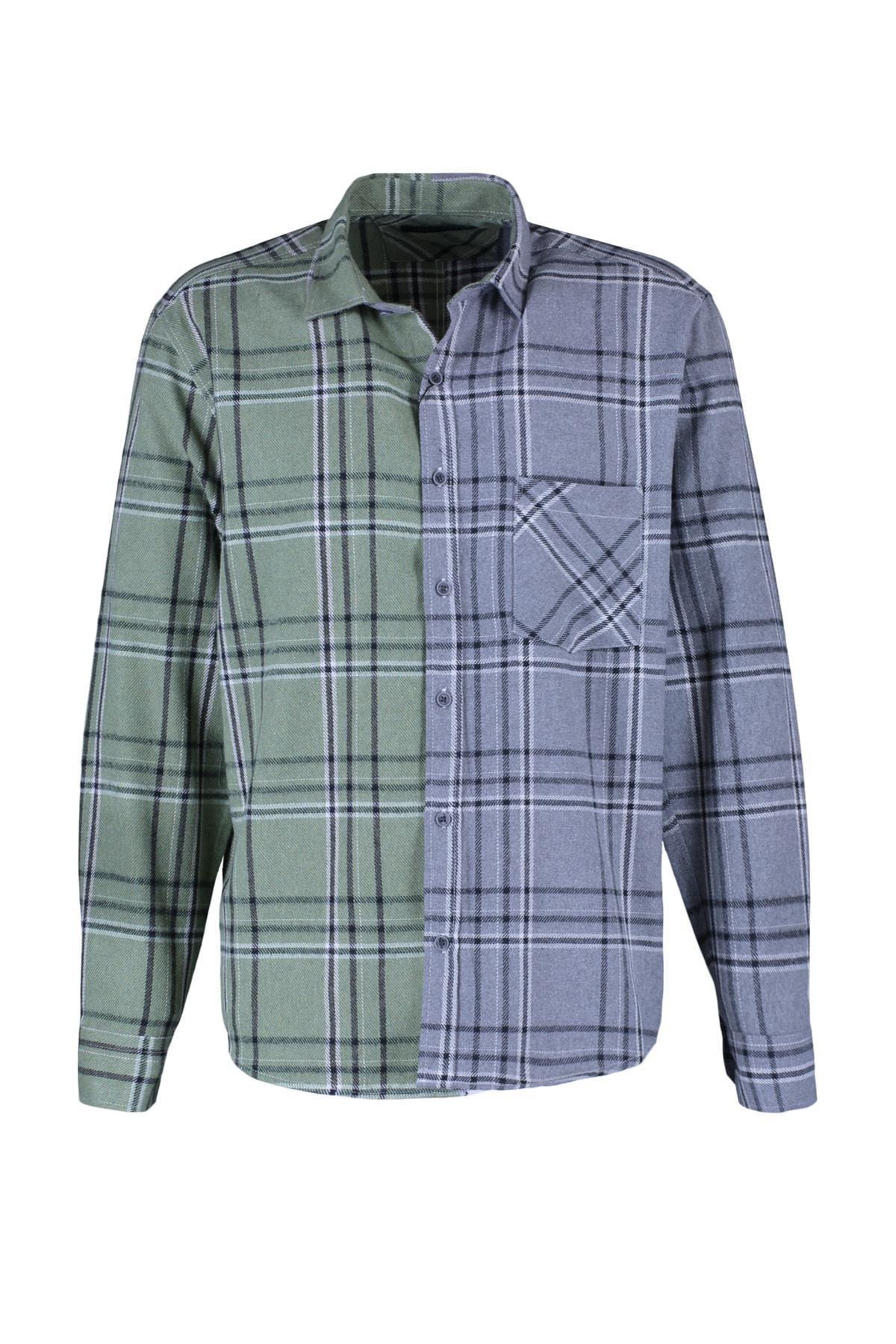 Multicolour Colourblock Collar Shirt, , large image number 9