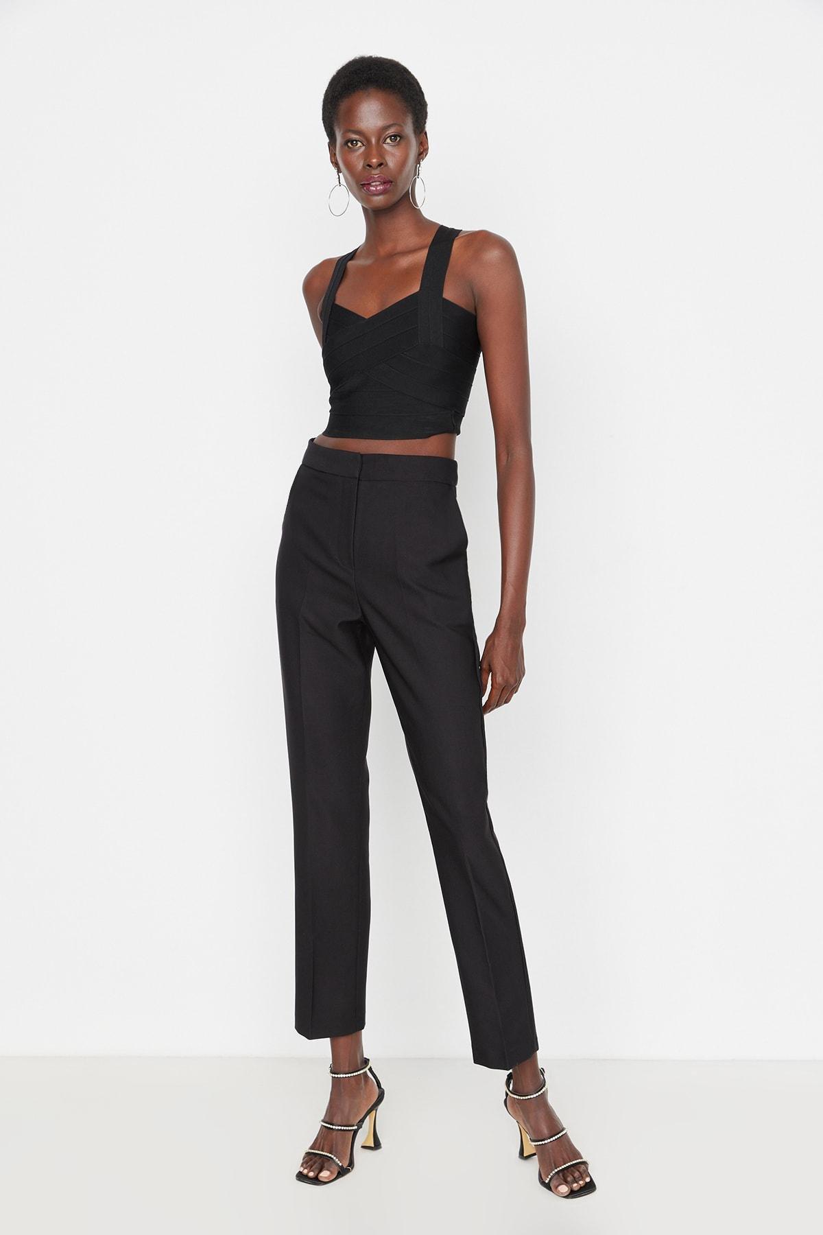 Trendyol - Black Fitted Cigarette Pants