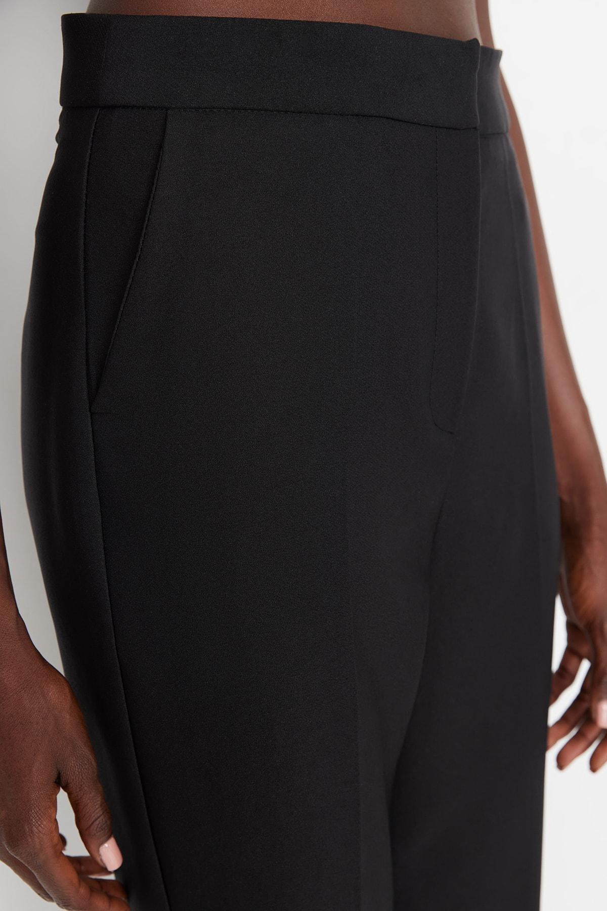 Black Fitted Cigarette Pants, , large image number 3