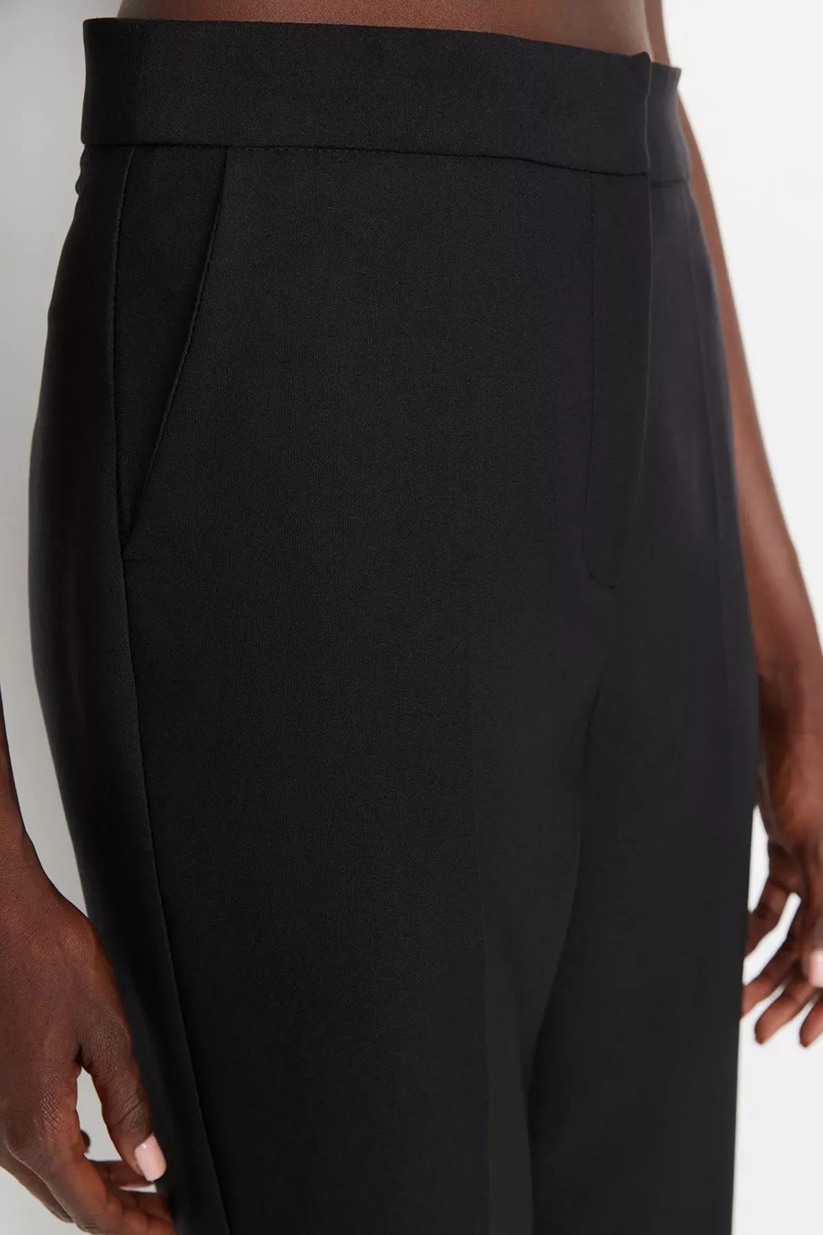 Black Fitted Cigarette Pants, , large image number 3