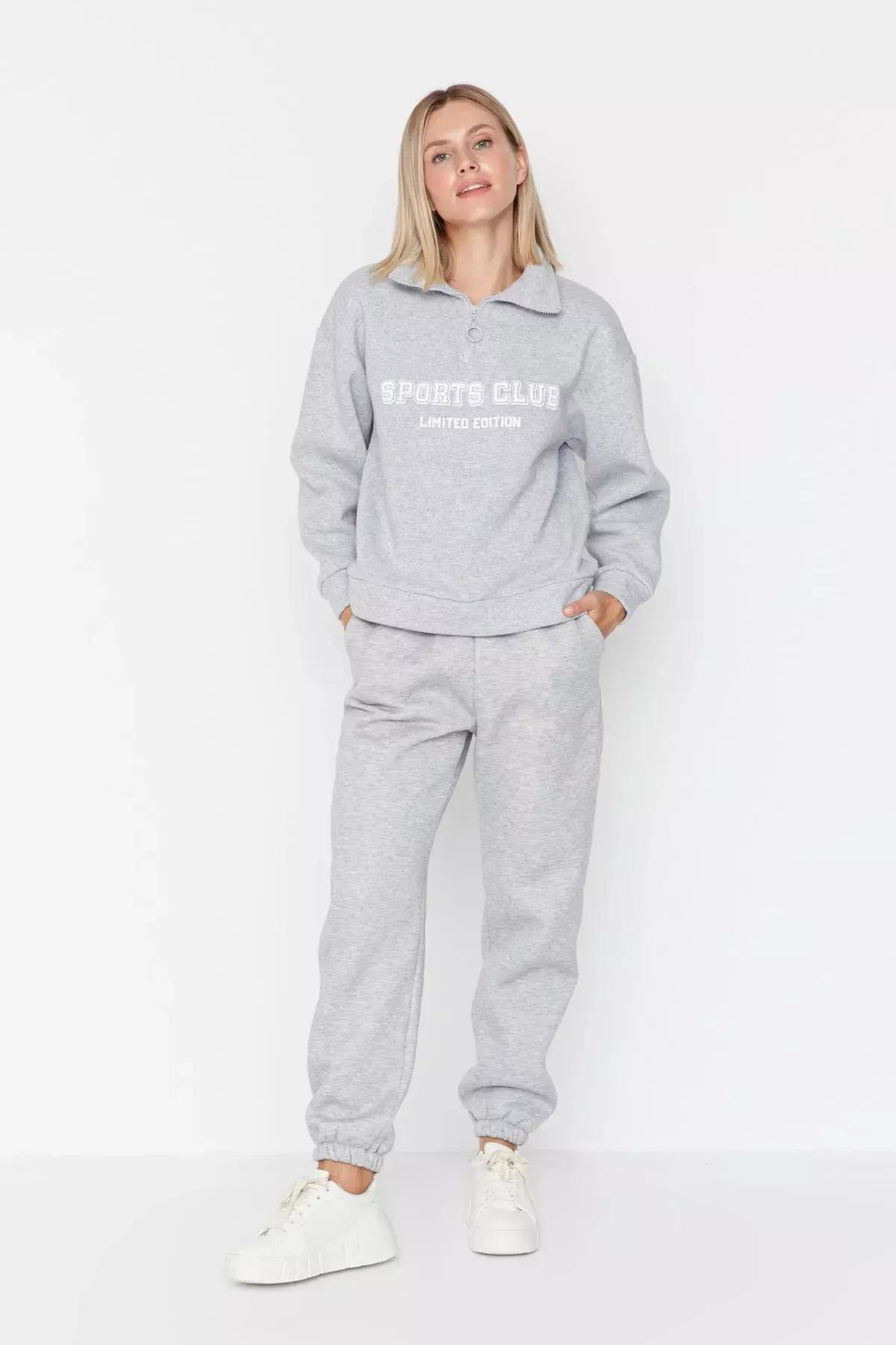 Gray Slim Sweatpants, , medium