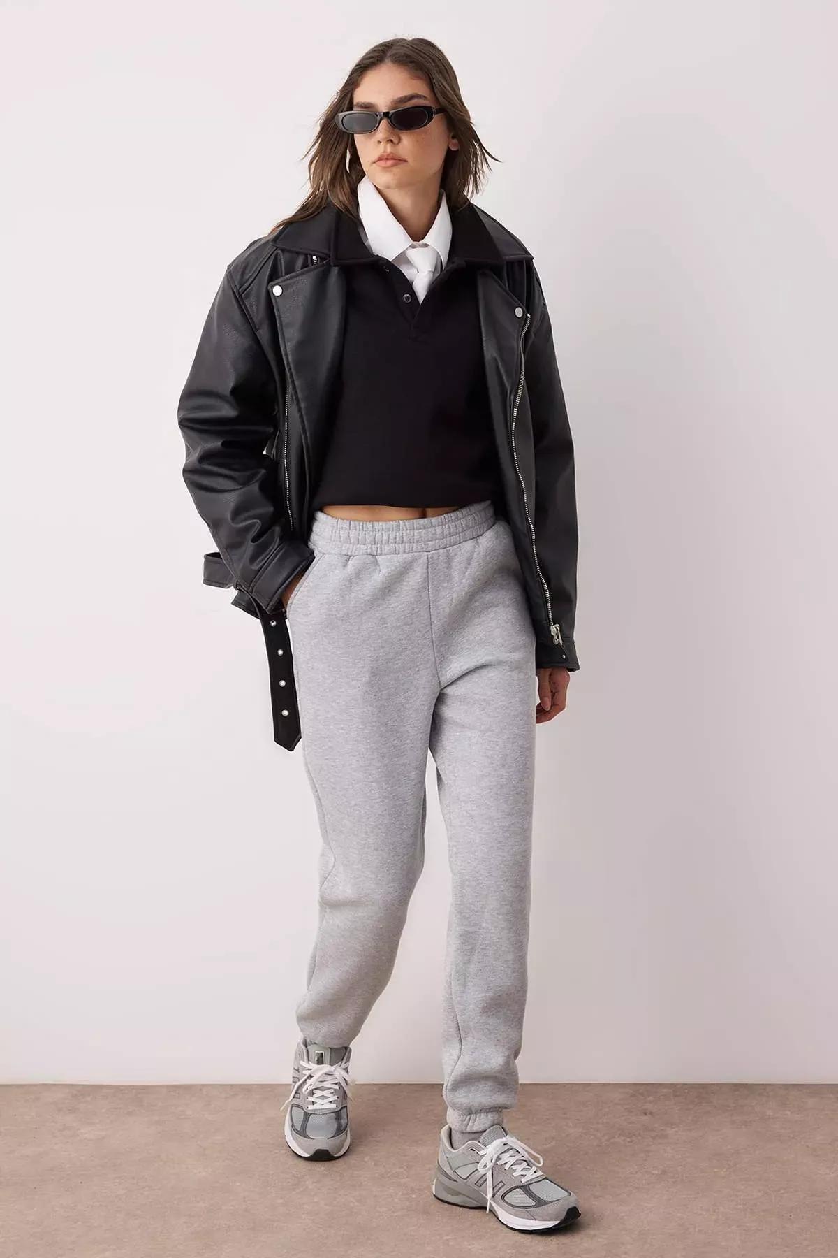 Gray Slim Sweatpants, Gray, large image number 3